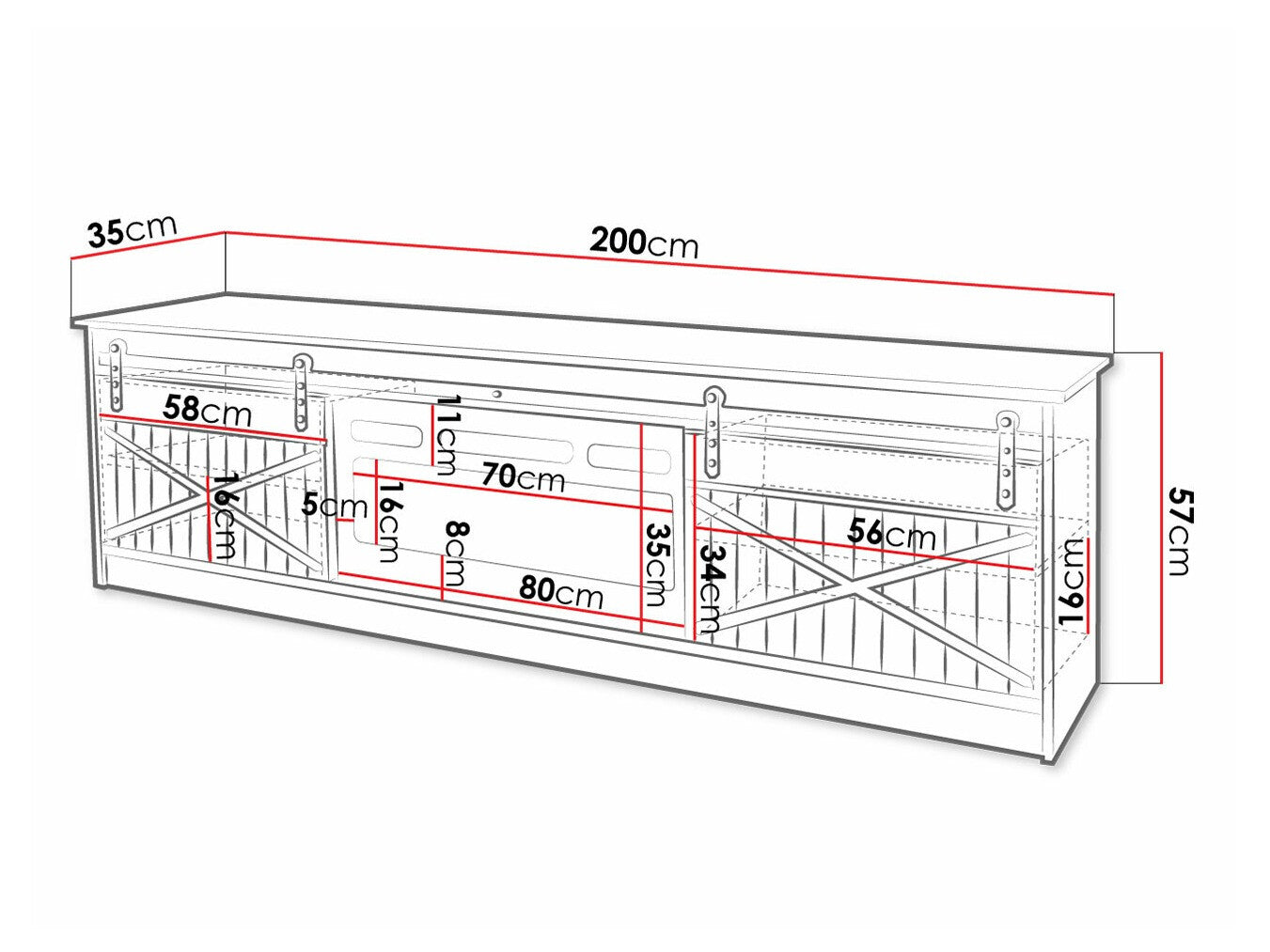 TV stand Charlotte 165