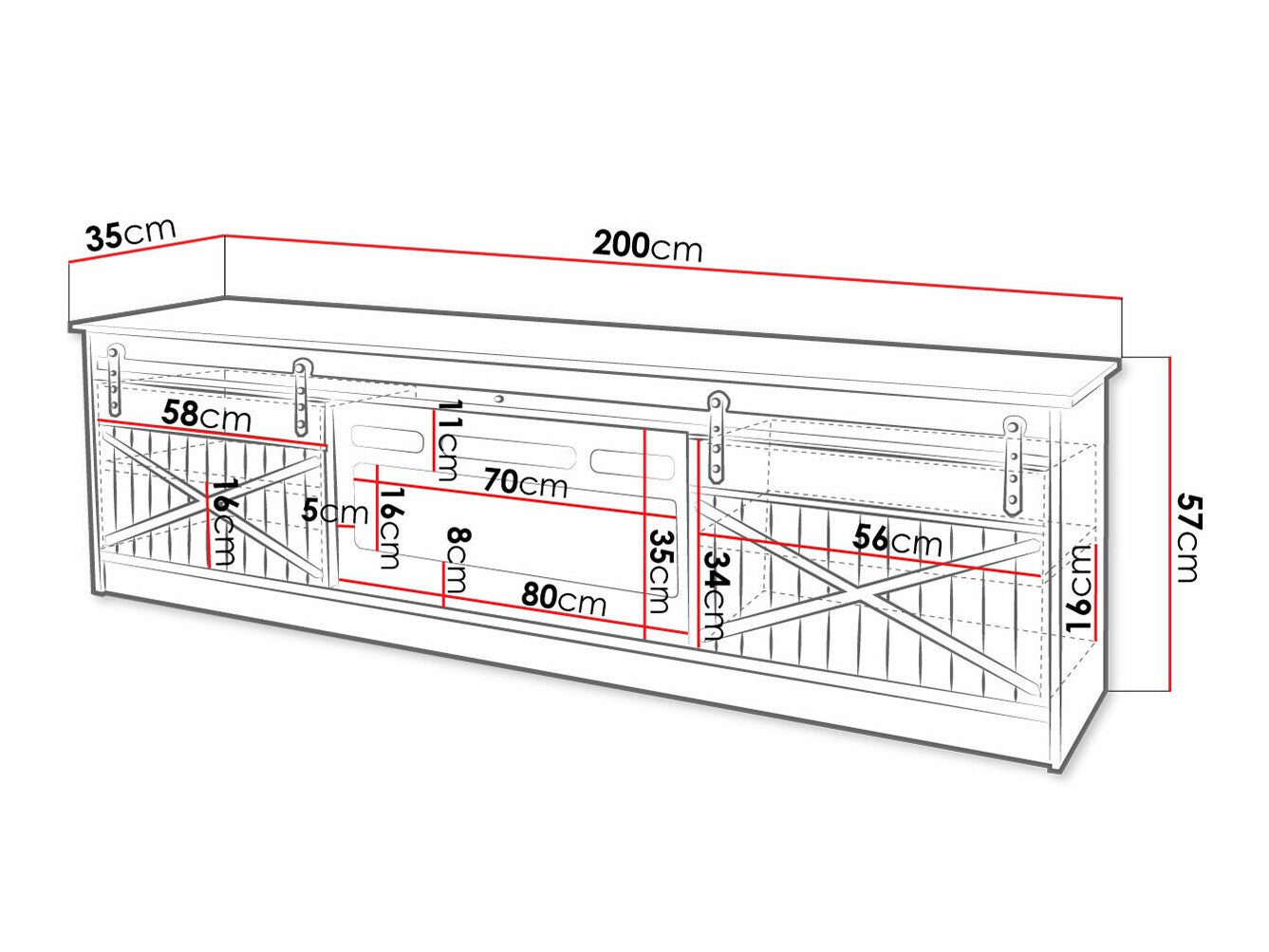 TV stand Charlotte 165