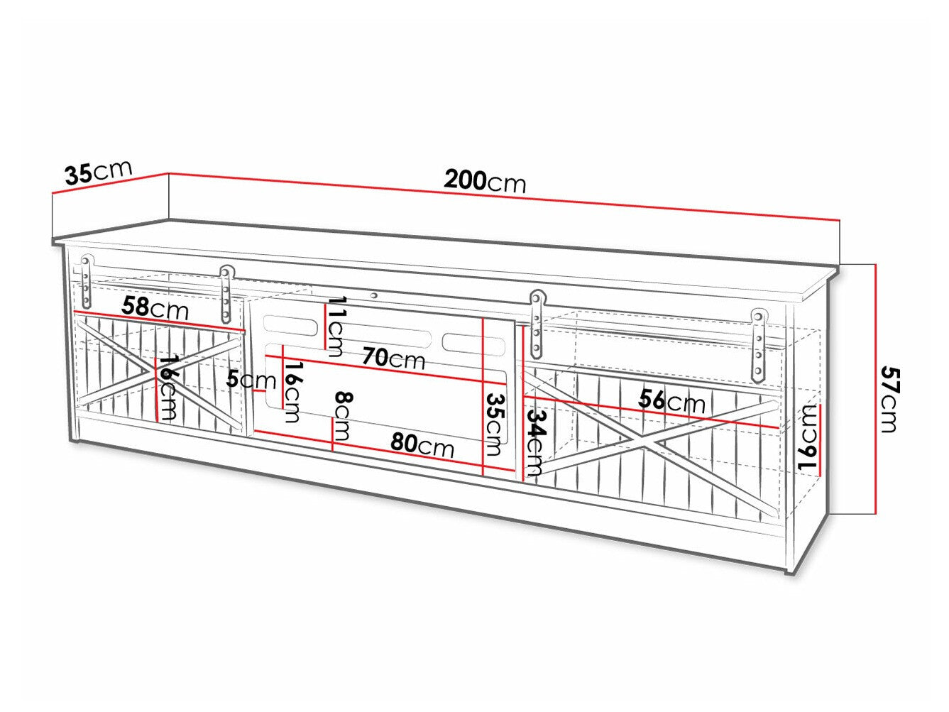 TV stand Charlotte 165