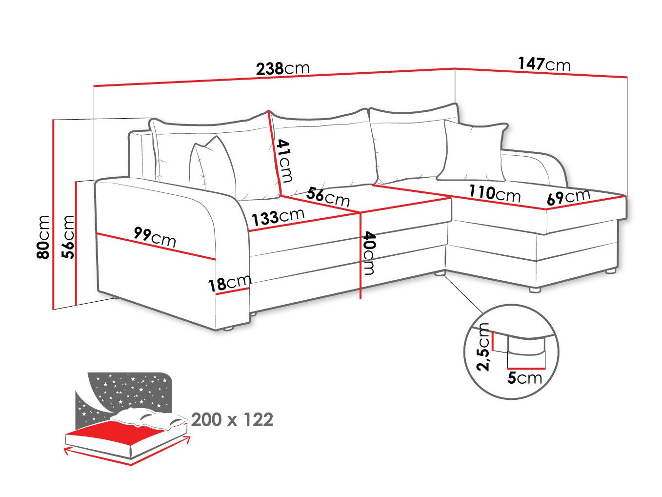 Hjørnesofa Comfivo 203