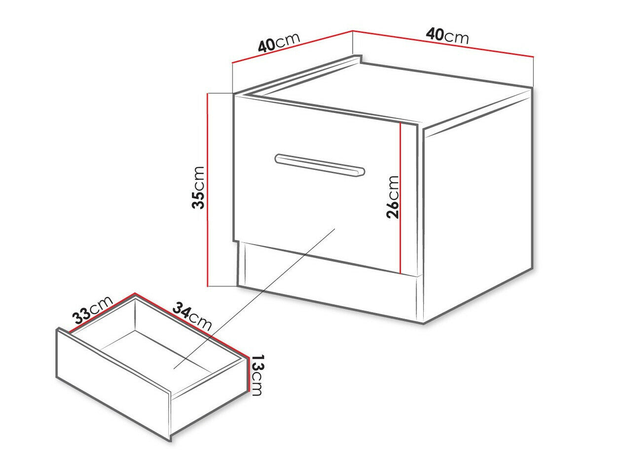 Sengebord Fresno D107