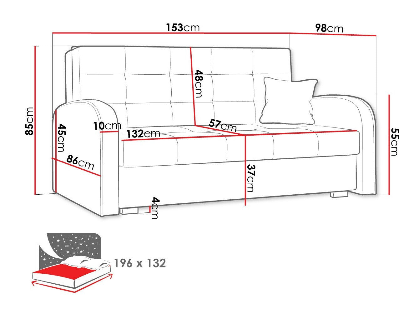 Sovesofa Columbus 116
