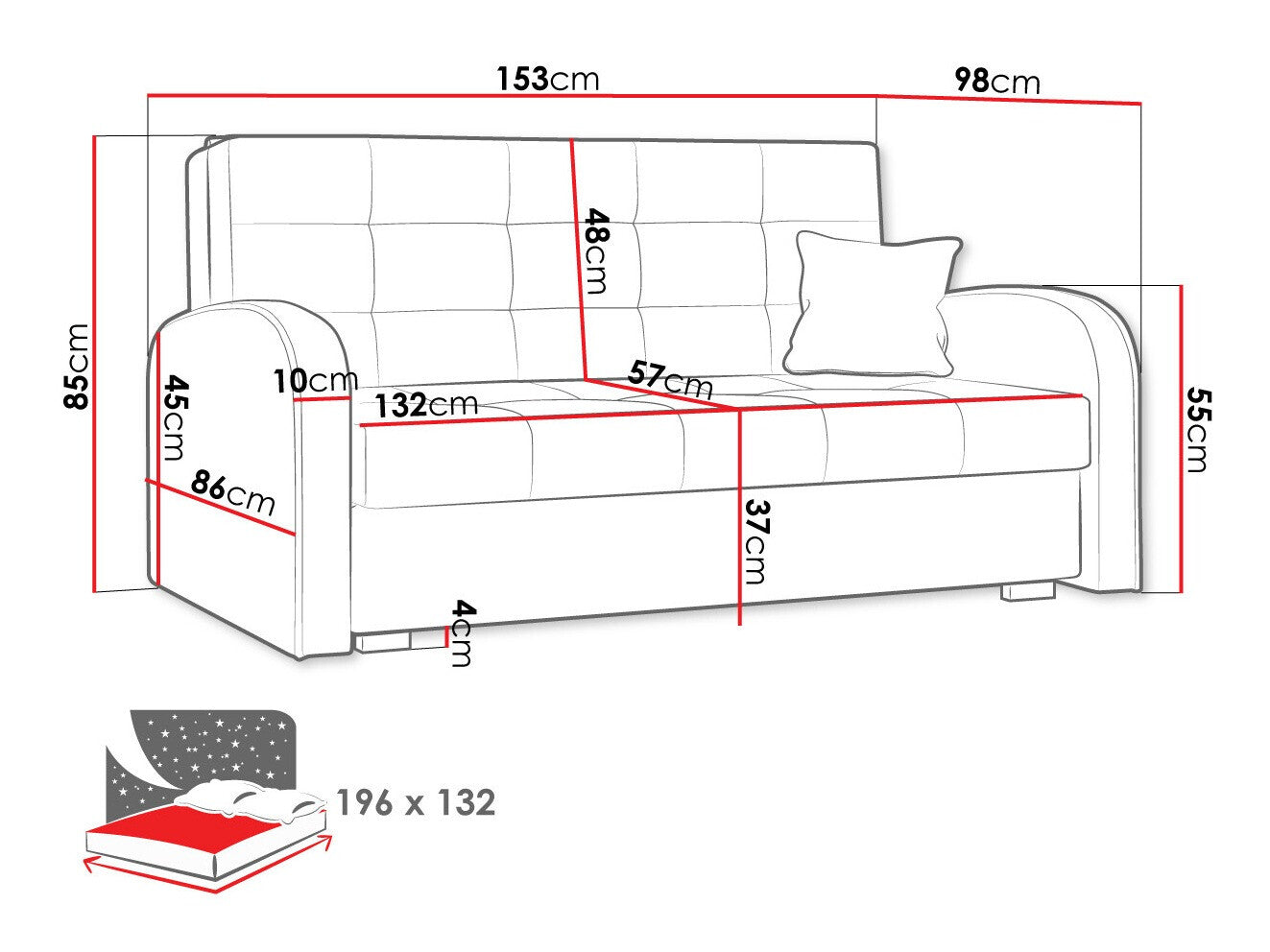 Sovesofa Columbus 116
