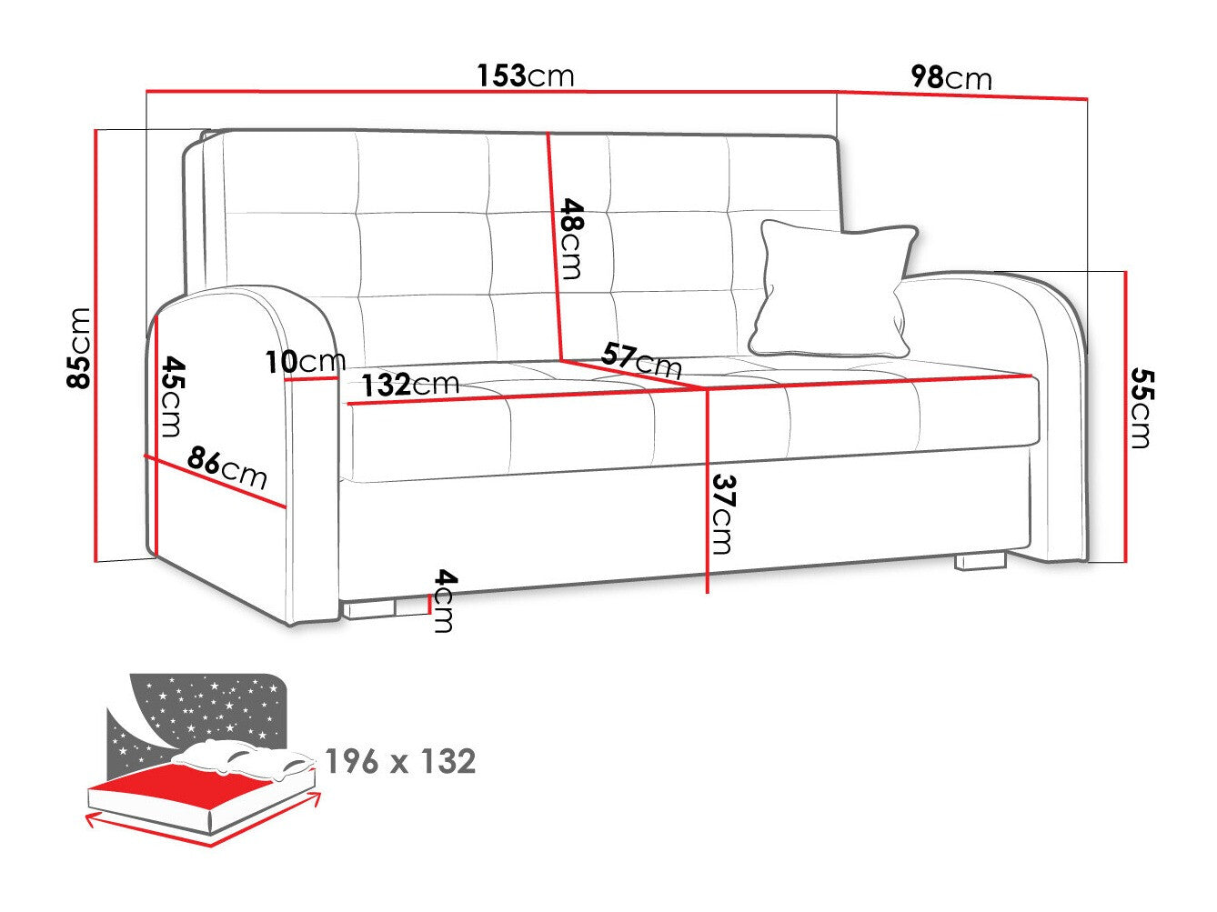 Sovesofa Columbus 116