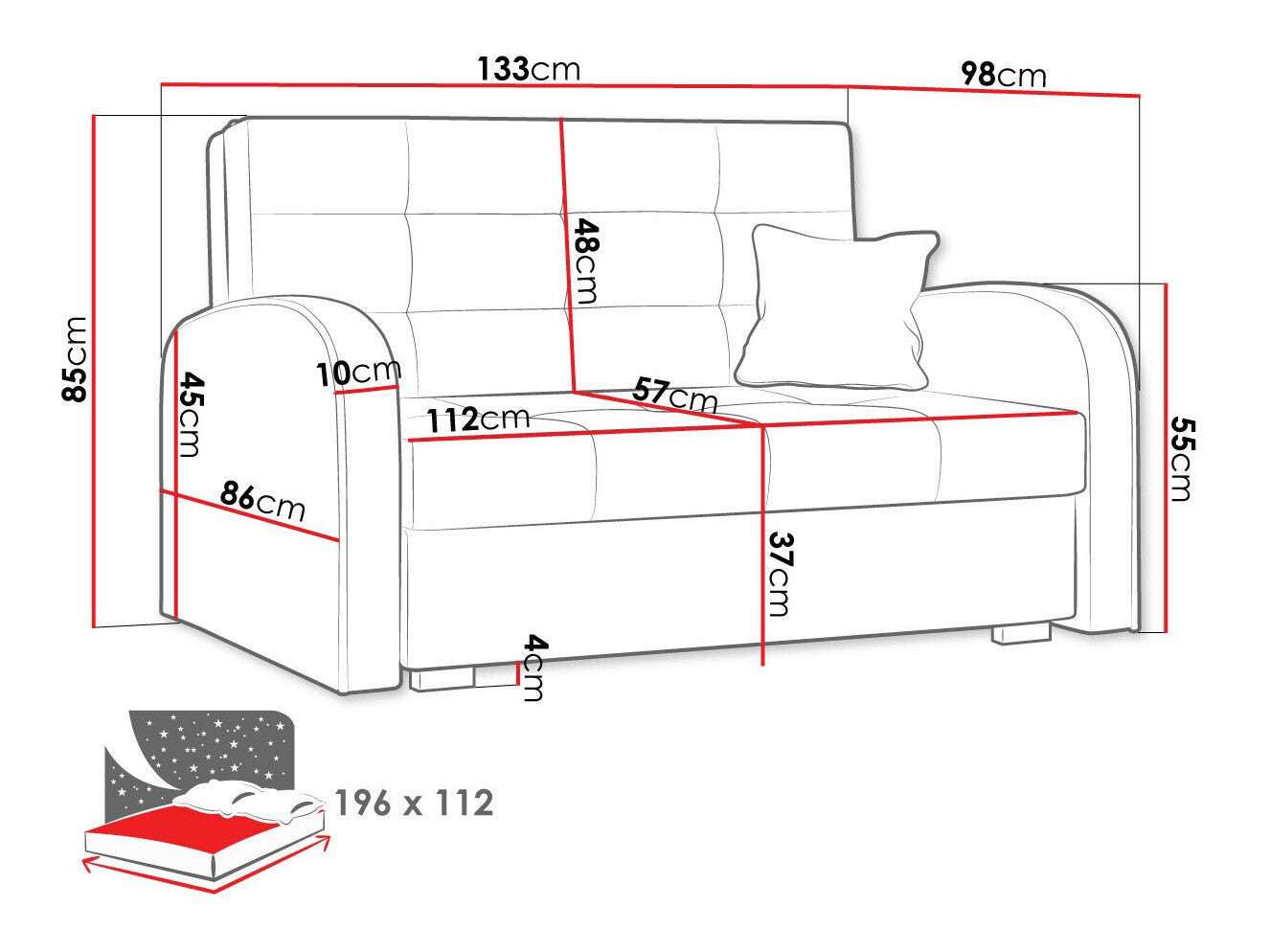 Sovesofa Columbus 115