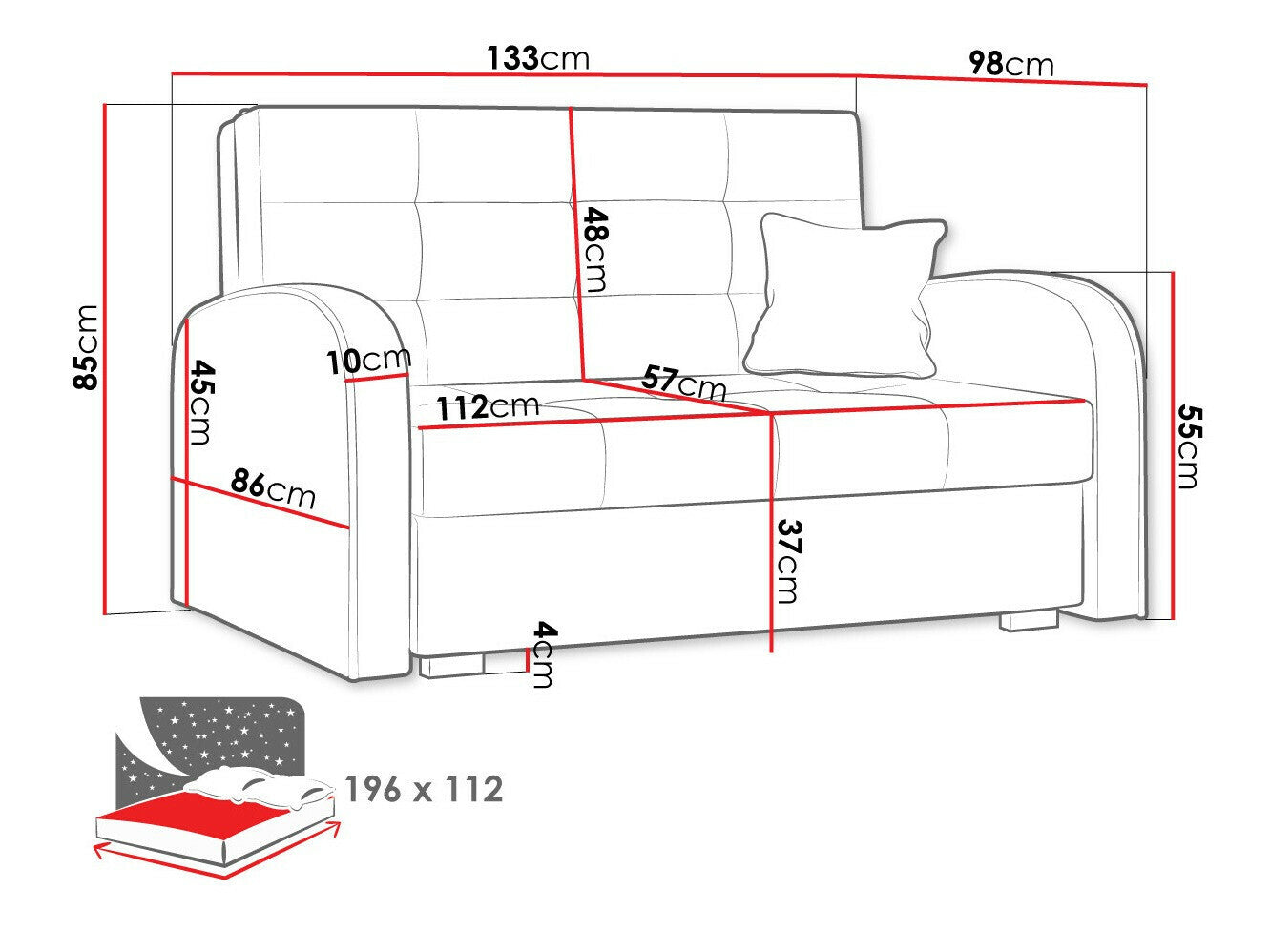 Sovesofa Columbus 115