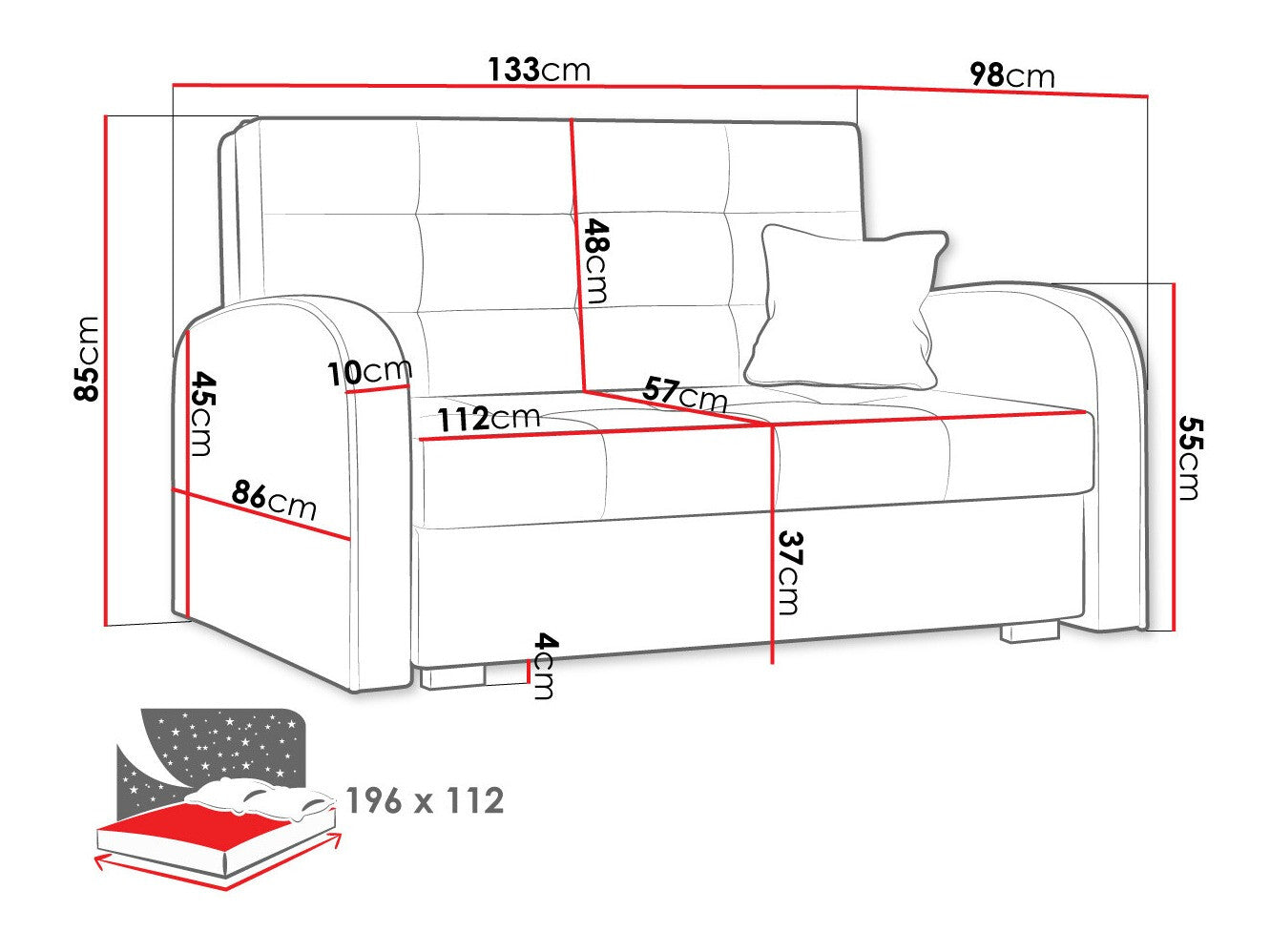 Sovesofa Columbus 115