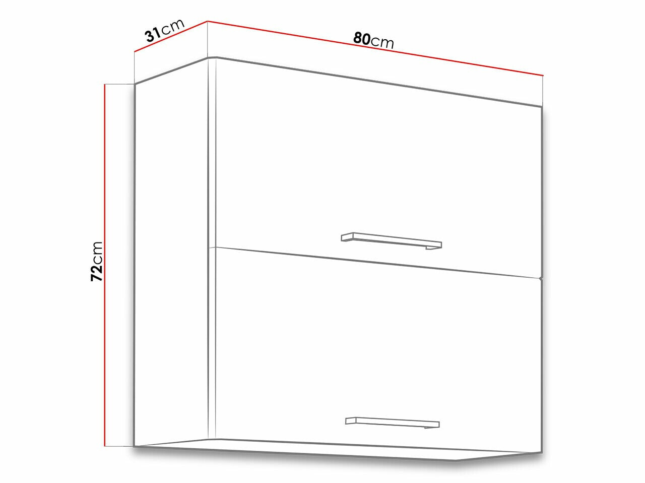 Modulært vægskab Wood Dark 107