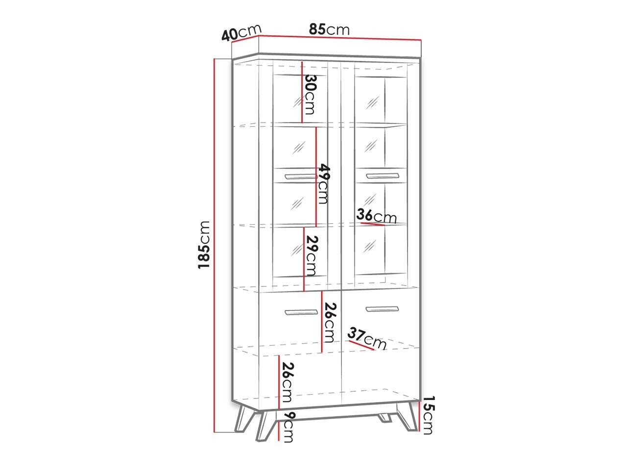 Vitrineskab Ogden E134