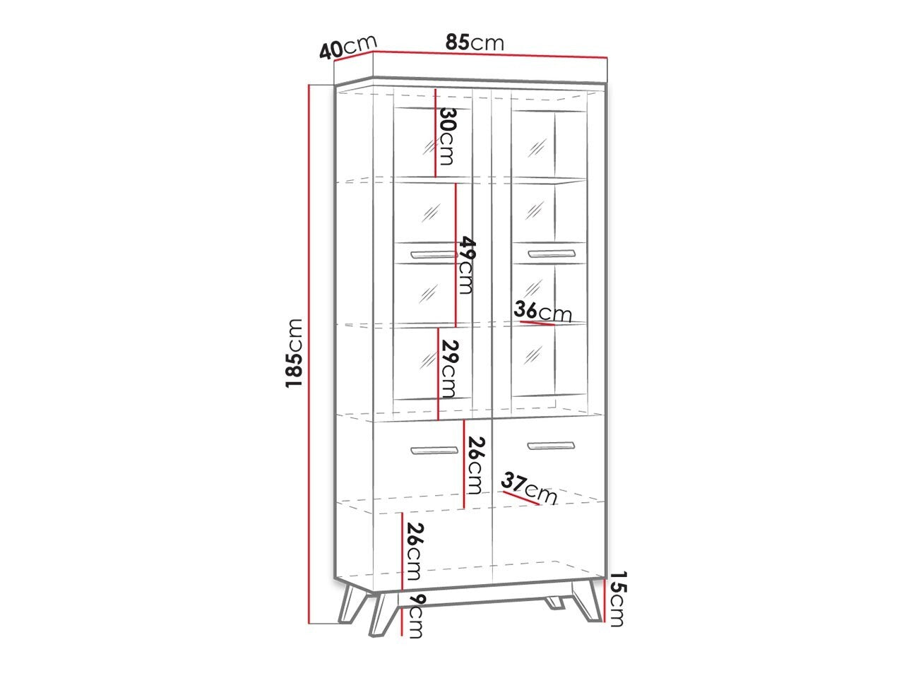 Vitrineskab Ogden E134
