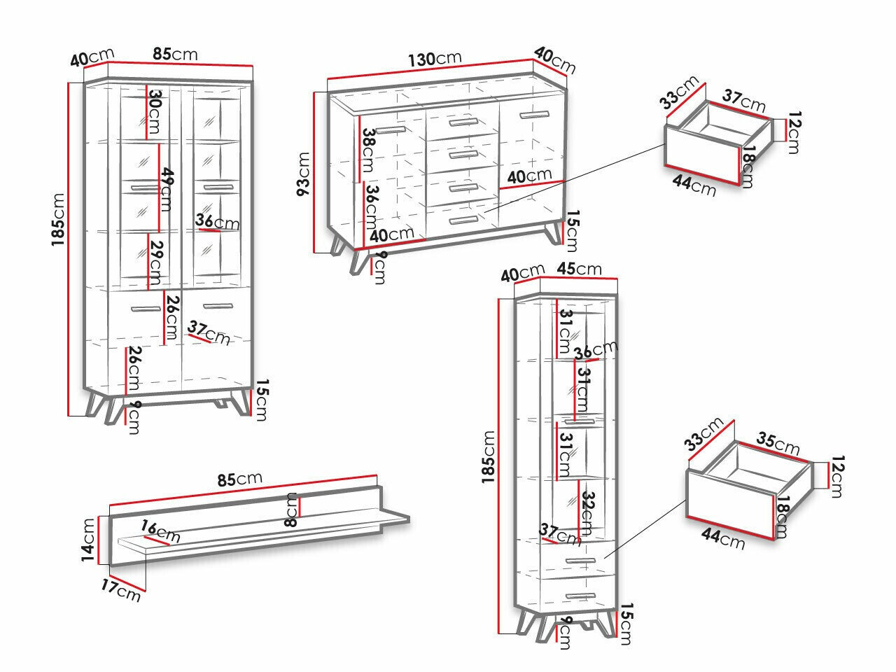 Stuemøbler-sæt Ogden E138