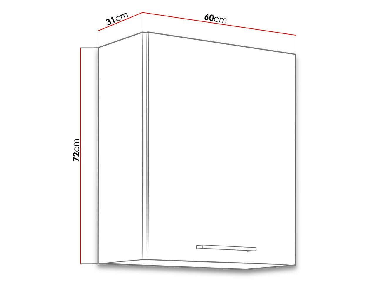 Modulært vægskab Wood Dark 108
