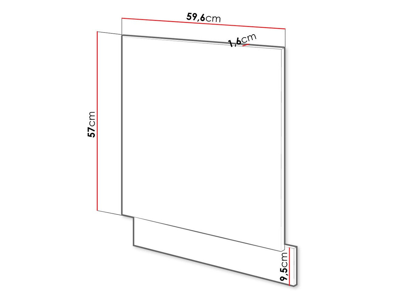 Dør til opvaskemaskine Wood White 105