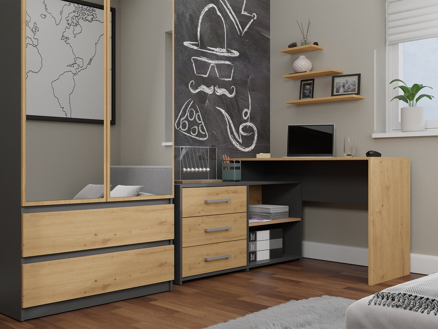 Hjørneskrivebord Mandeville 131