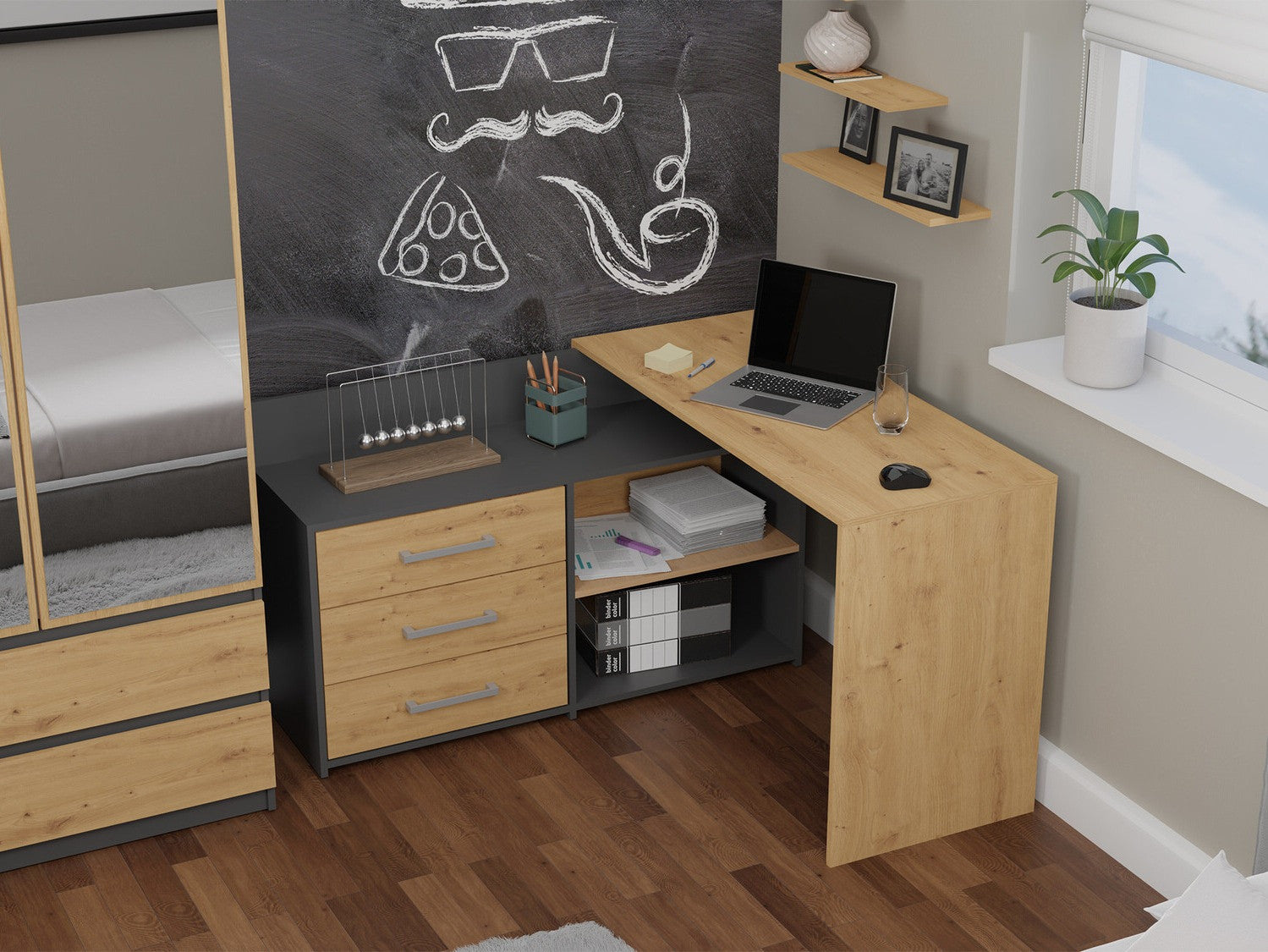 Hjørneskrivebord Mandeville 131