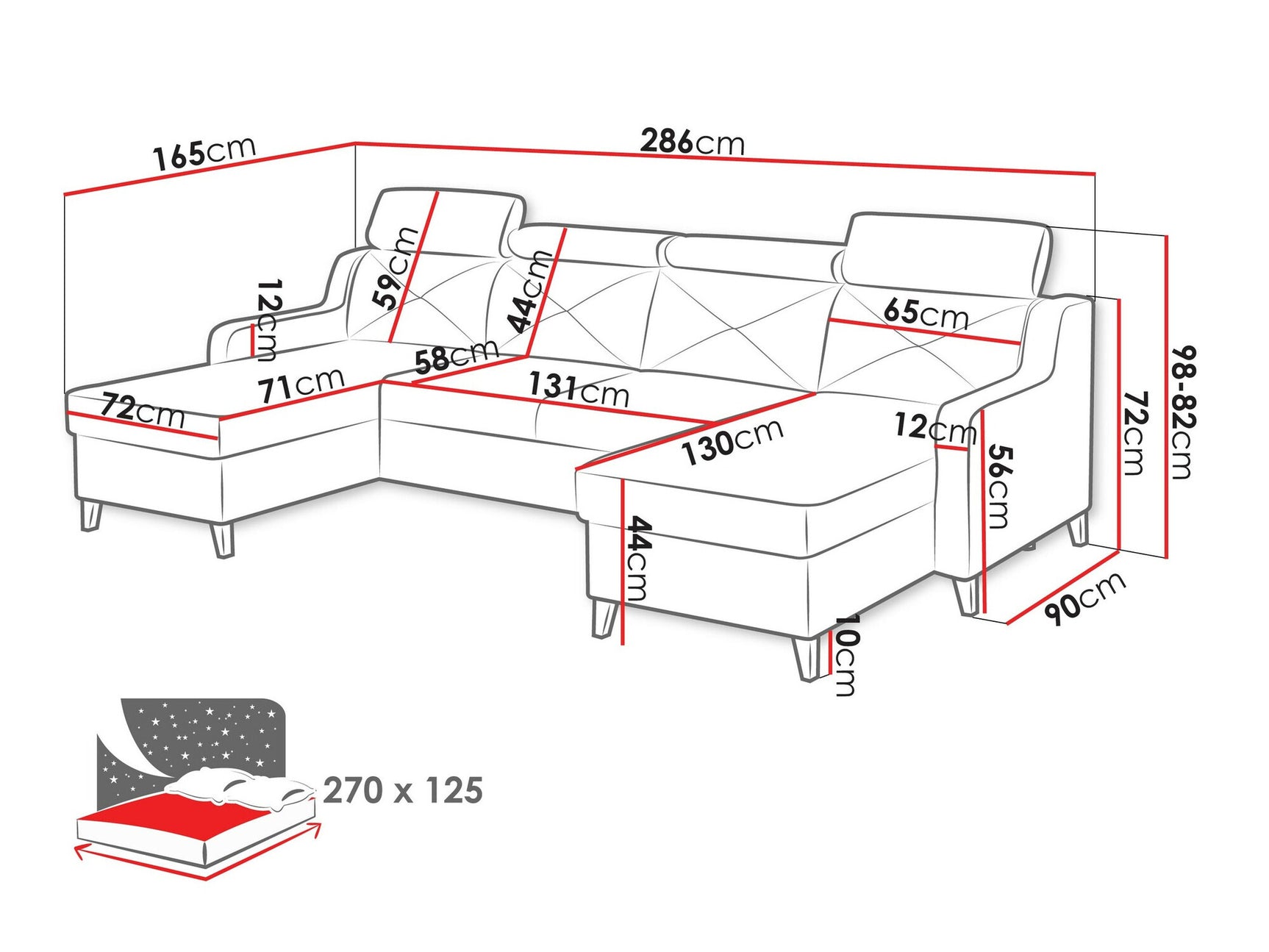 Hjørnesofa Temple 129