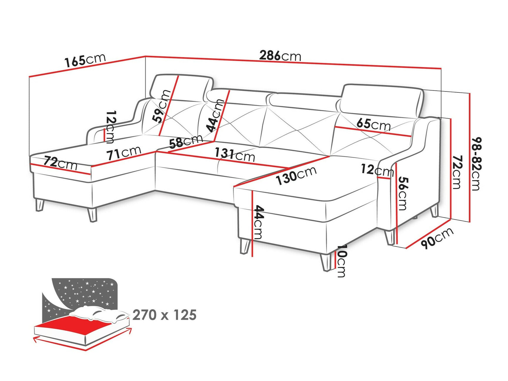 Hjørnesofa Temple 129