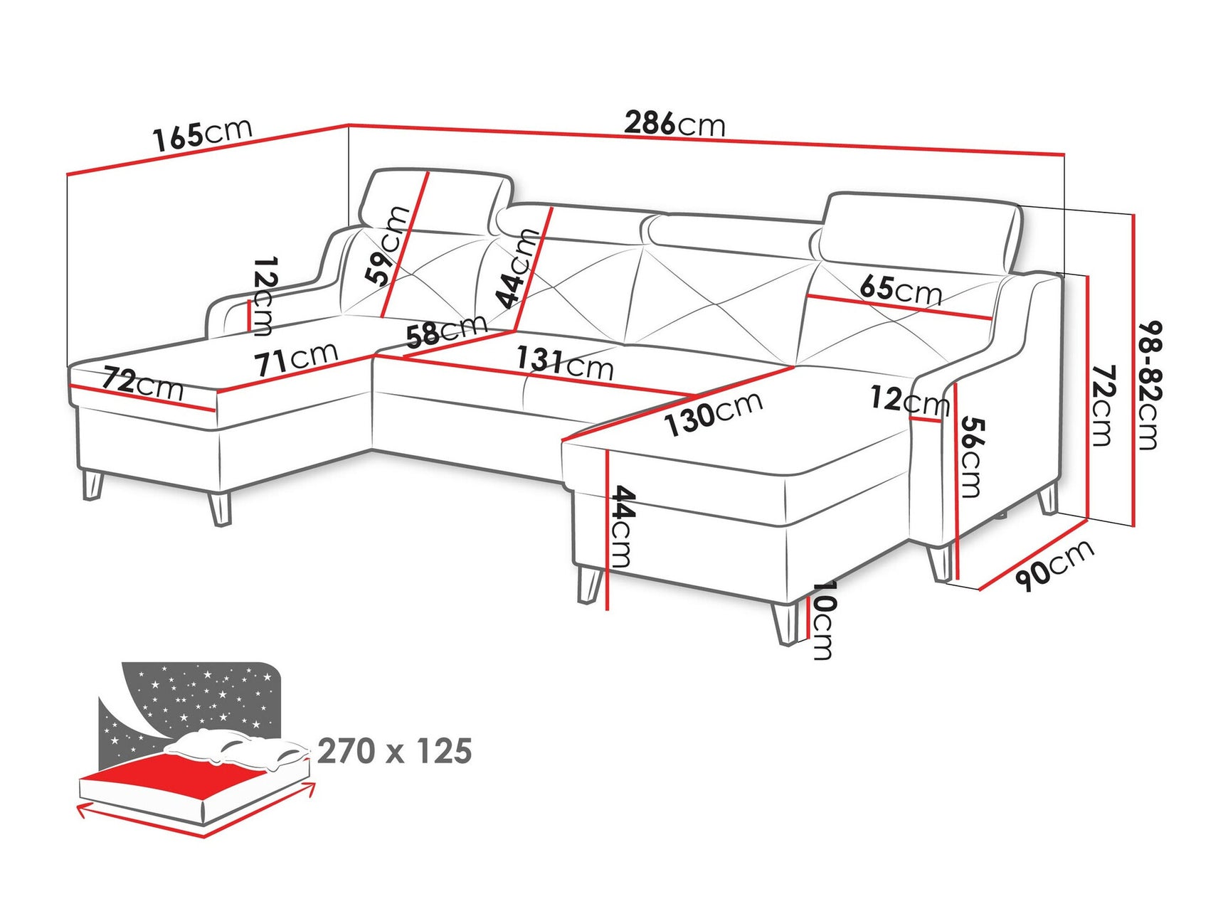 Hjørnesofa Temple 129