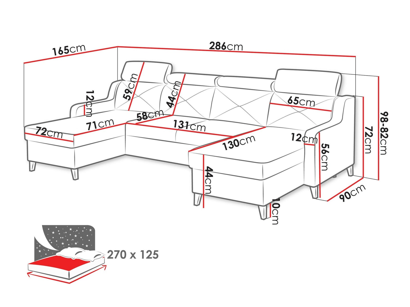 Hjørnesofa Temple 129