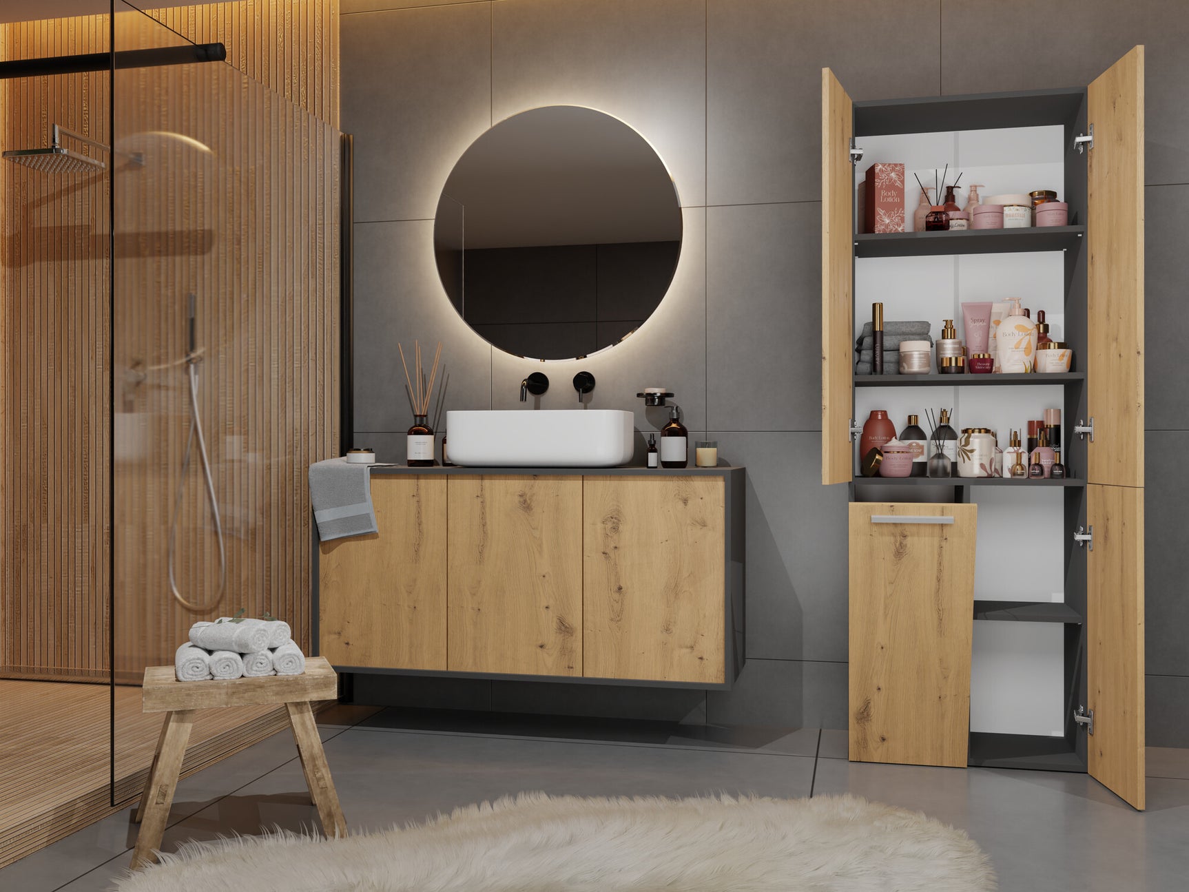 Stående badeværelsesskab Nolmaru 100