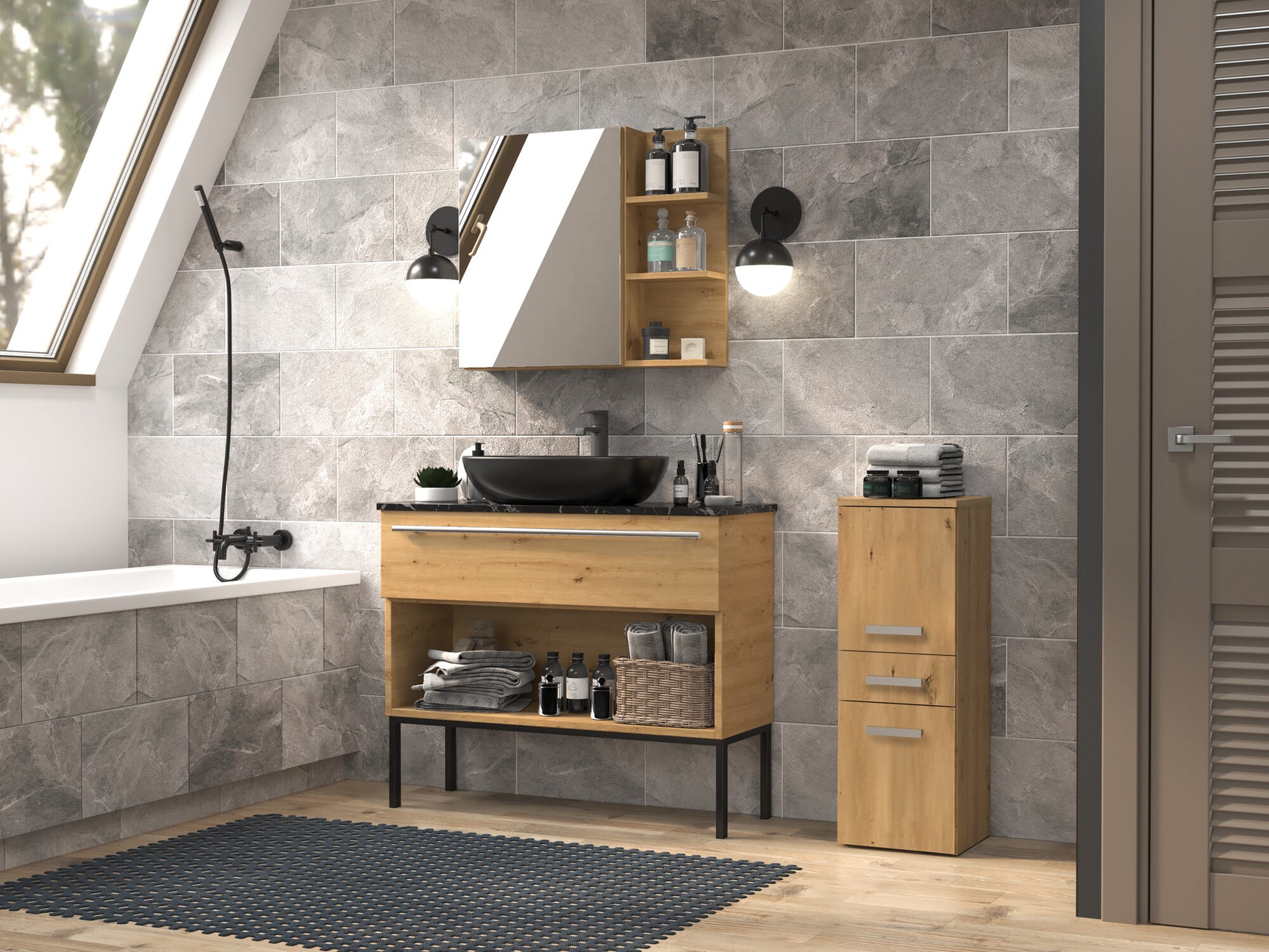 Stående badeværelsesskab Nolmaru 108