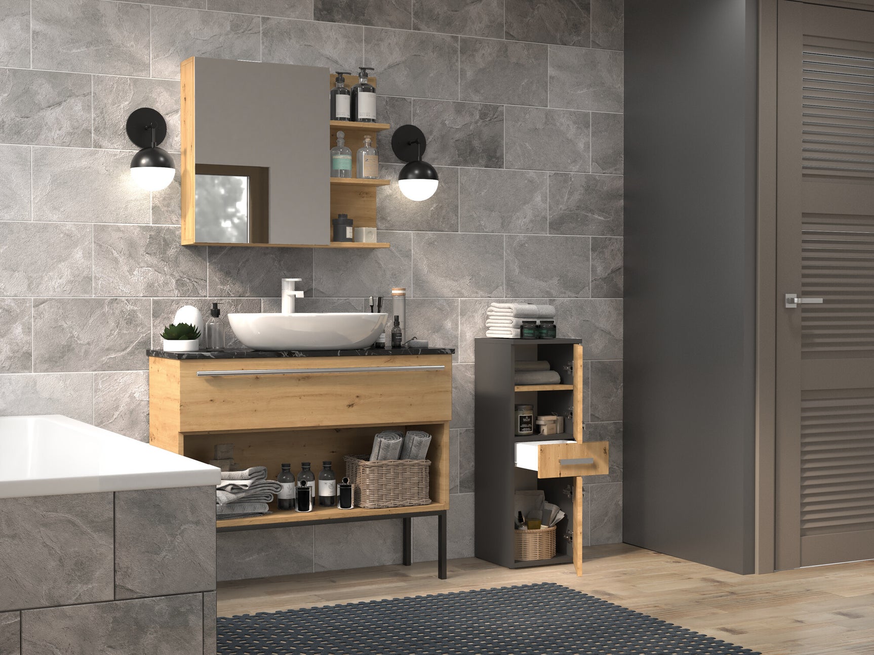 Stående badeværelsesskab Nolmaru 108