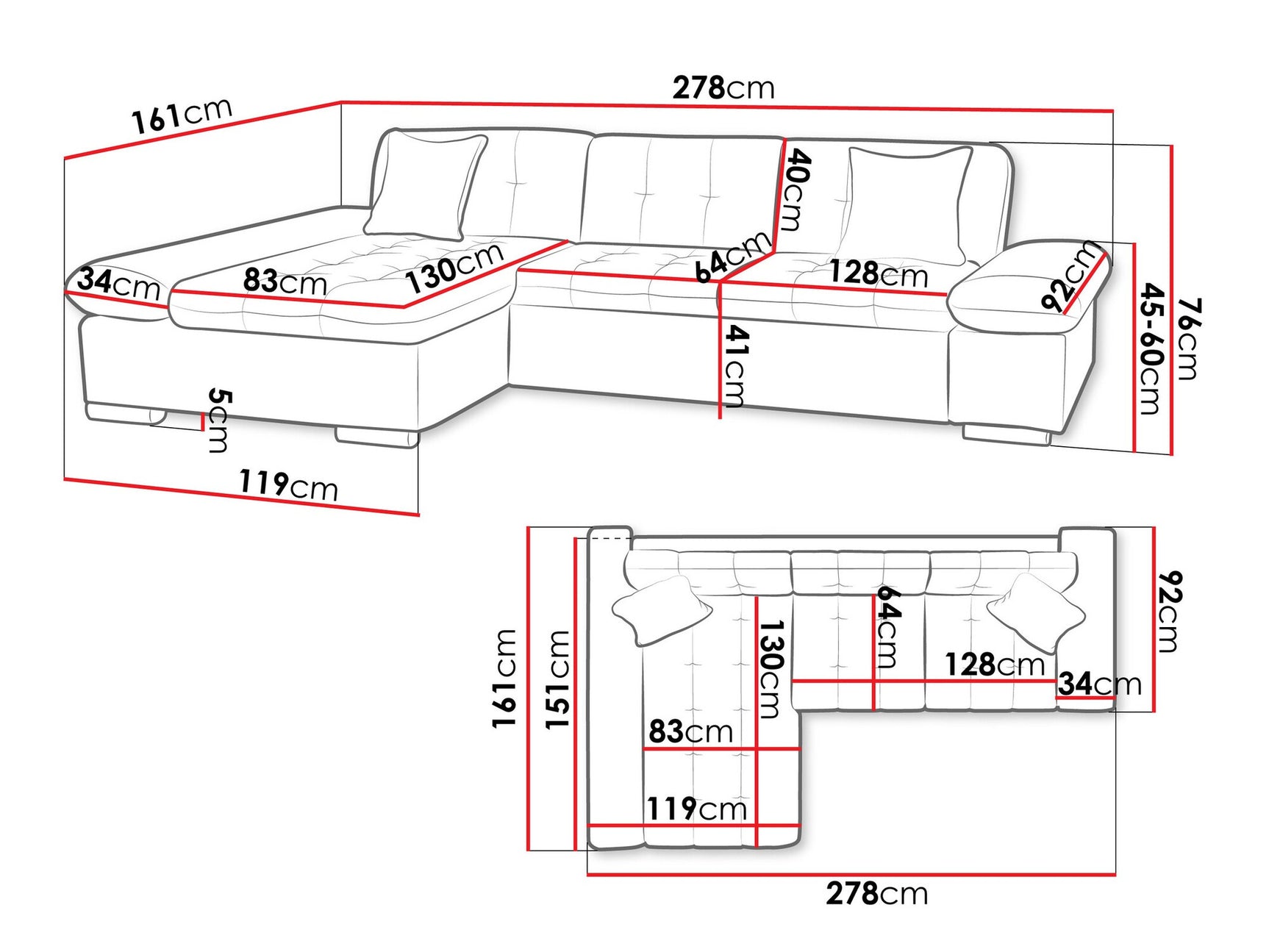 Hjørnesofa Comfivo 219