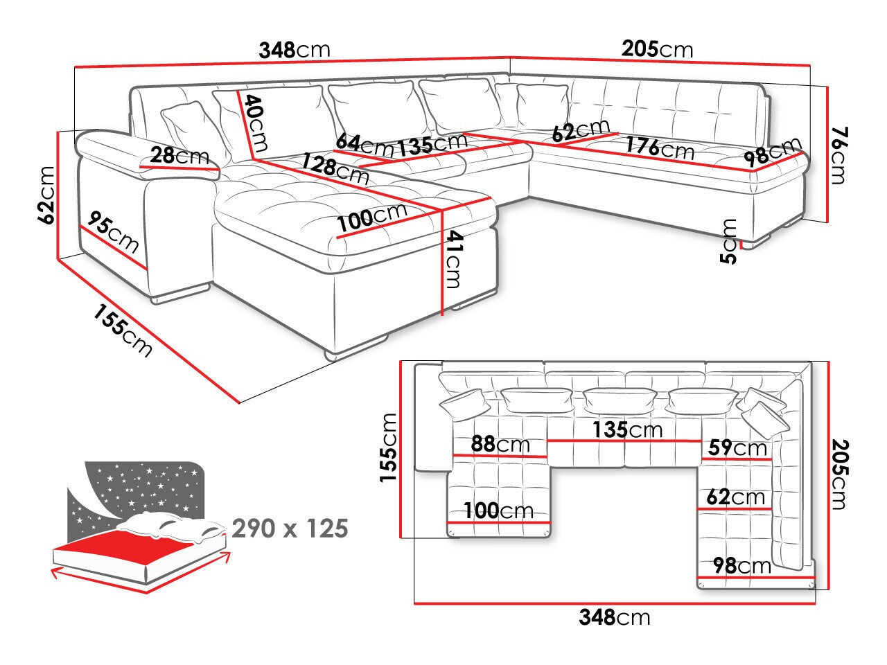 Hjørnesofa Comfivo 128