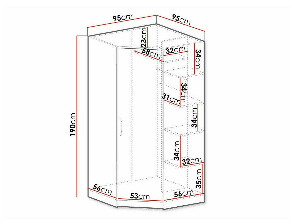 Hjørneklædeskab Omaha K106