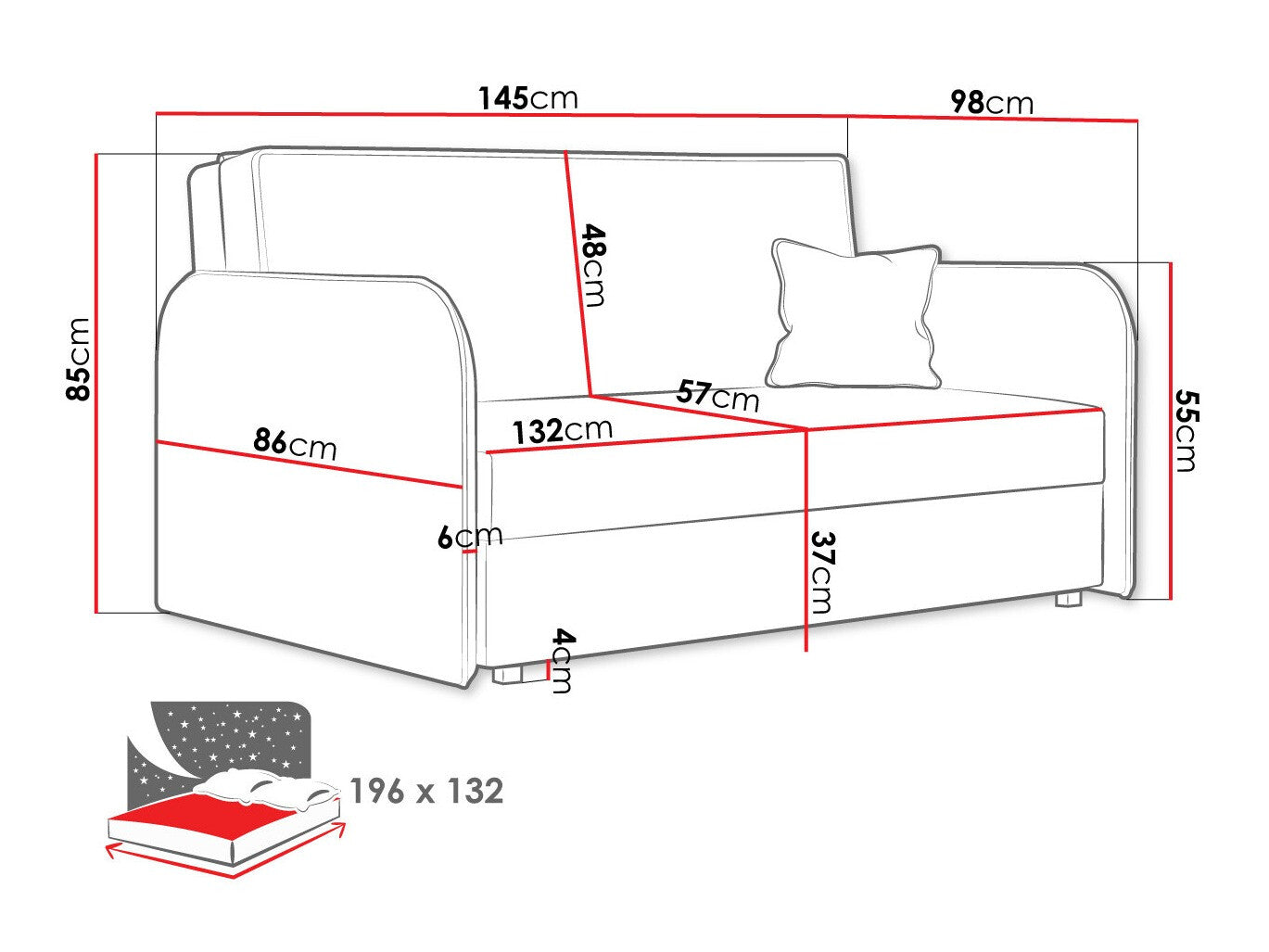 Sovesofa Columbus 123