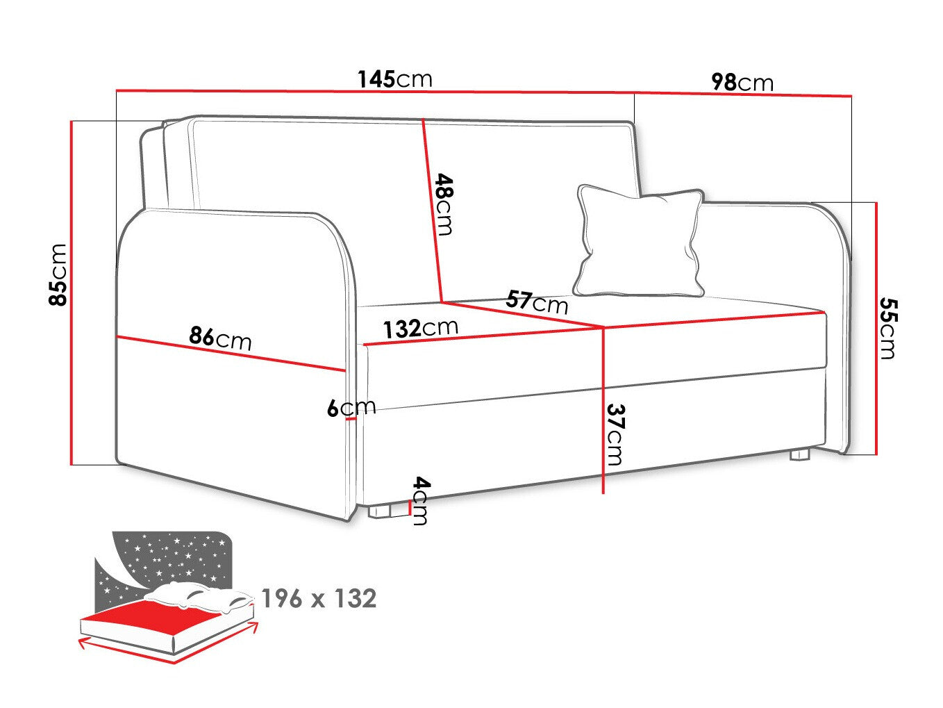 Sovesofa Columbus 123