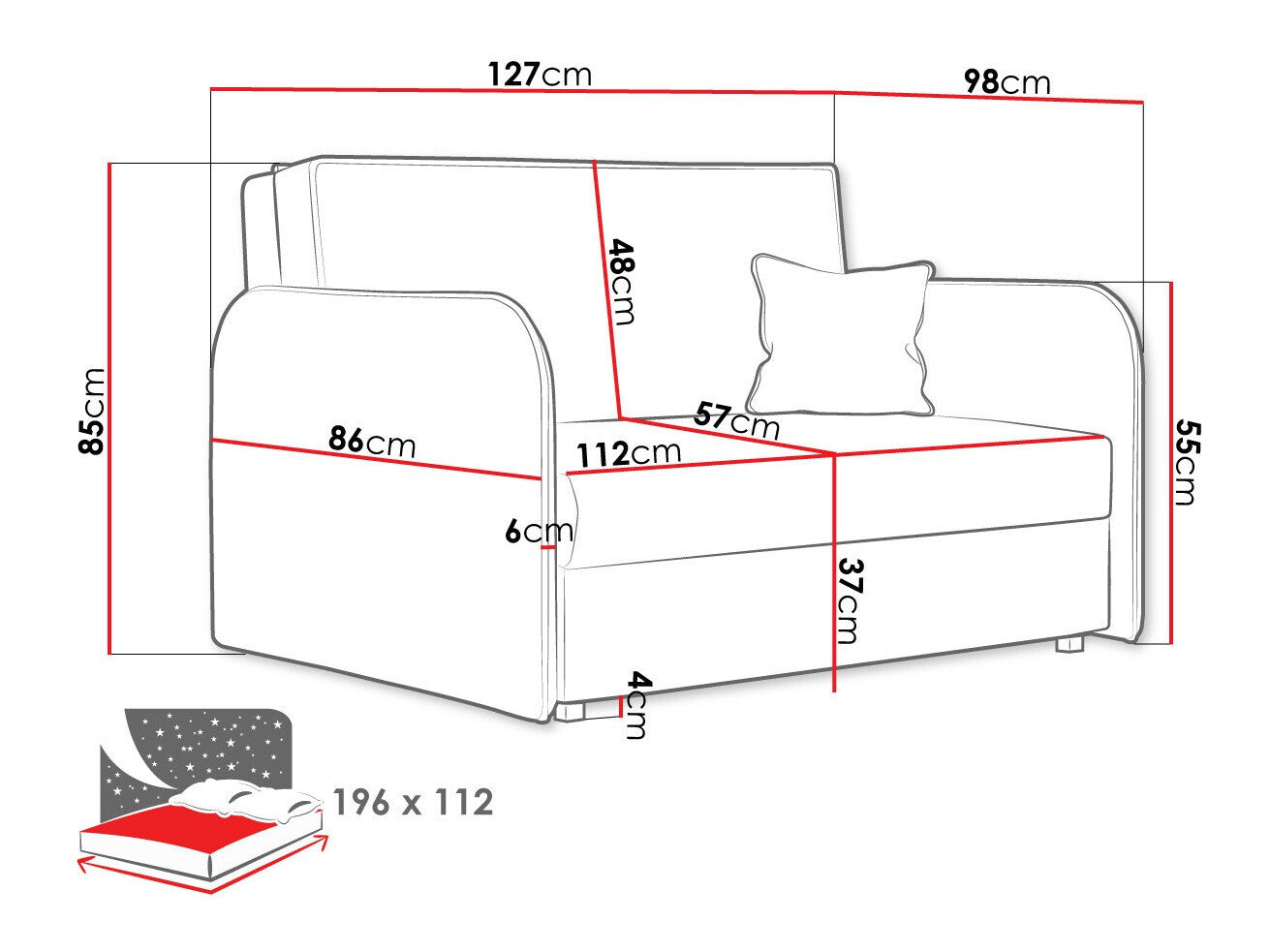 Sovesofa Columbus 124