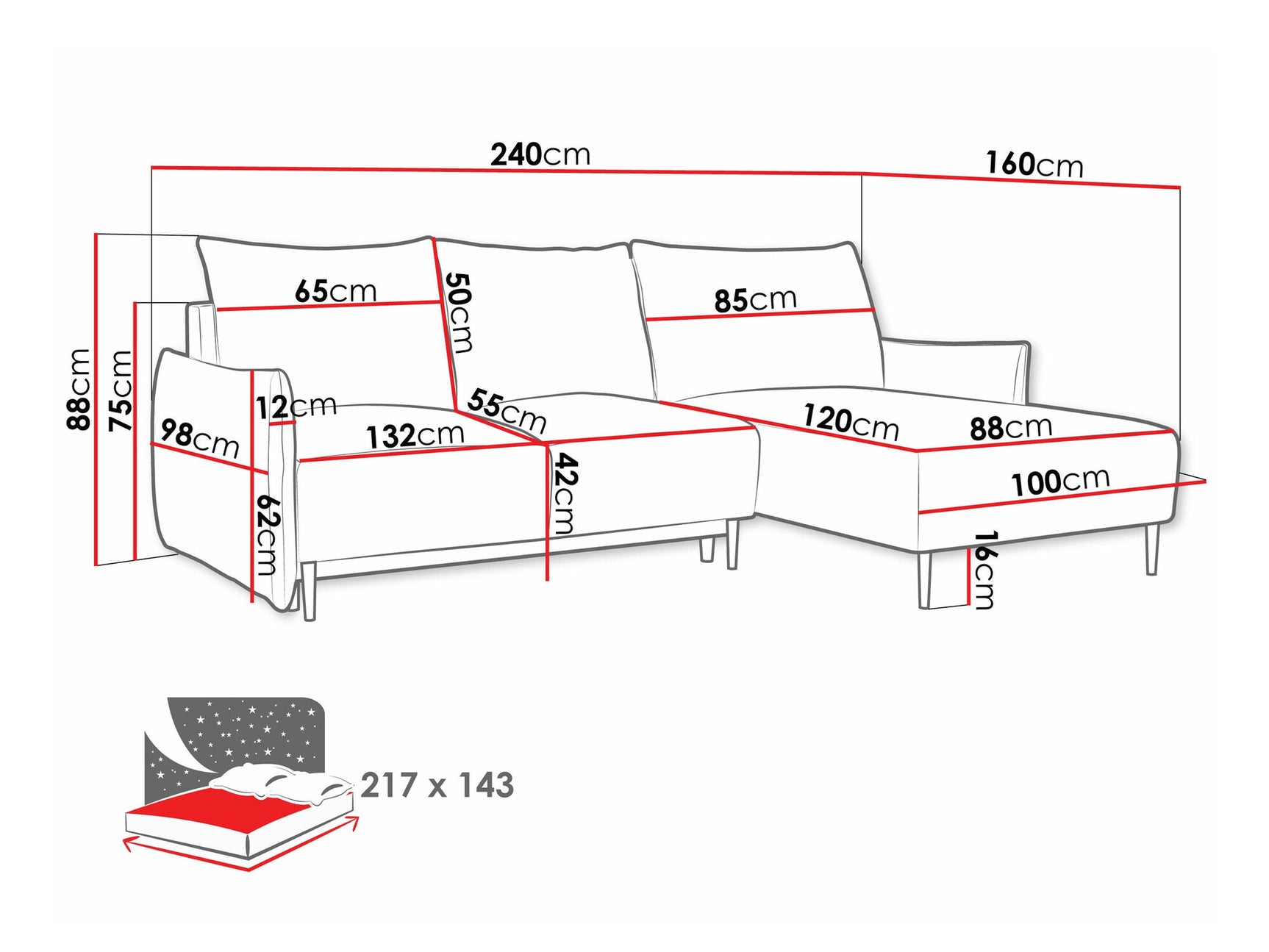Hjørnesofa Columbus 224