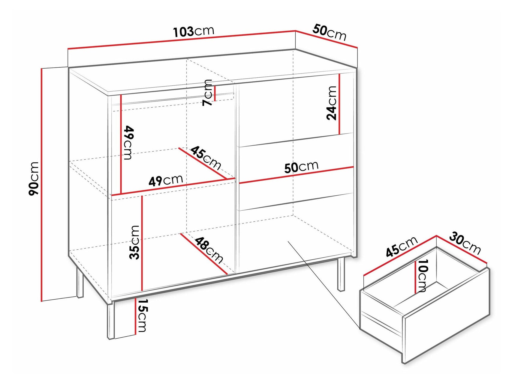 Chest of drawers Comfivo T100