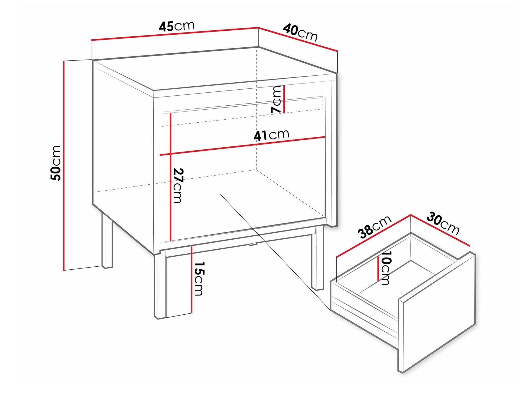 Bedside table Comfivo T105