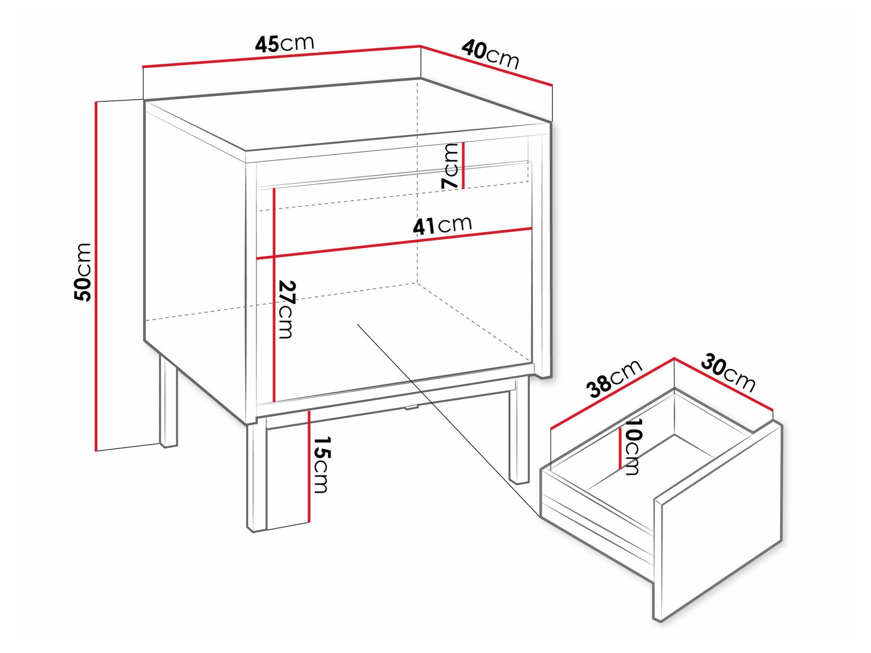 Bedside table Comfivo T105