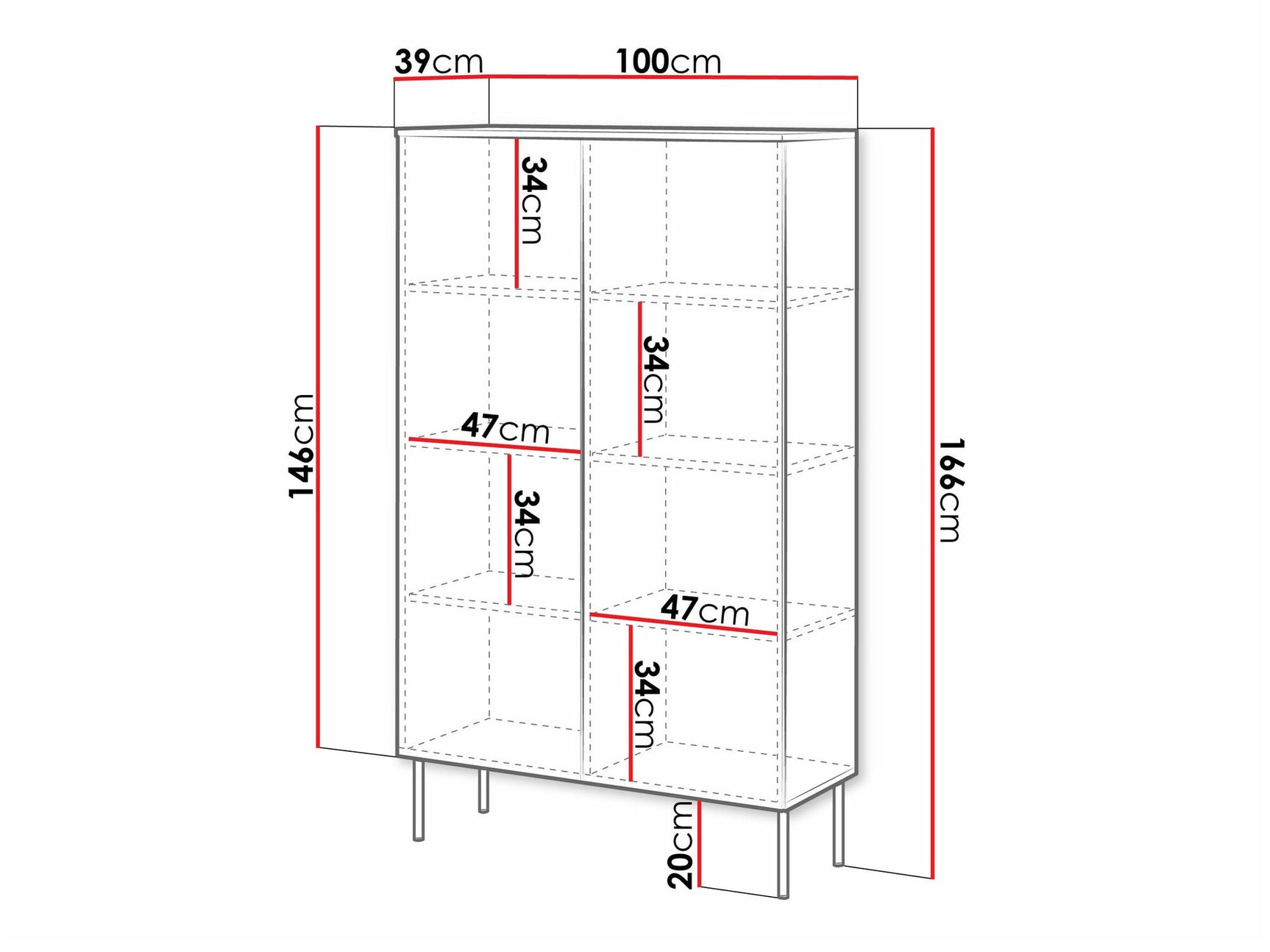 Bookcase Charlotte T105