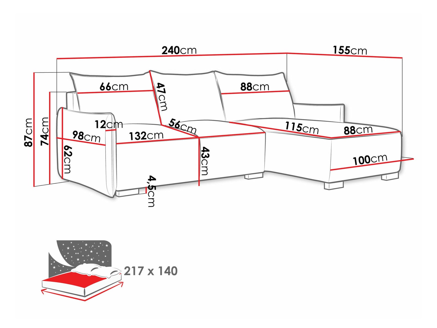 Corner sofa Columbus 226