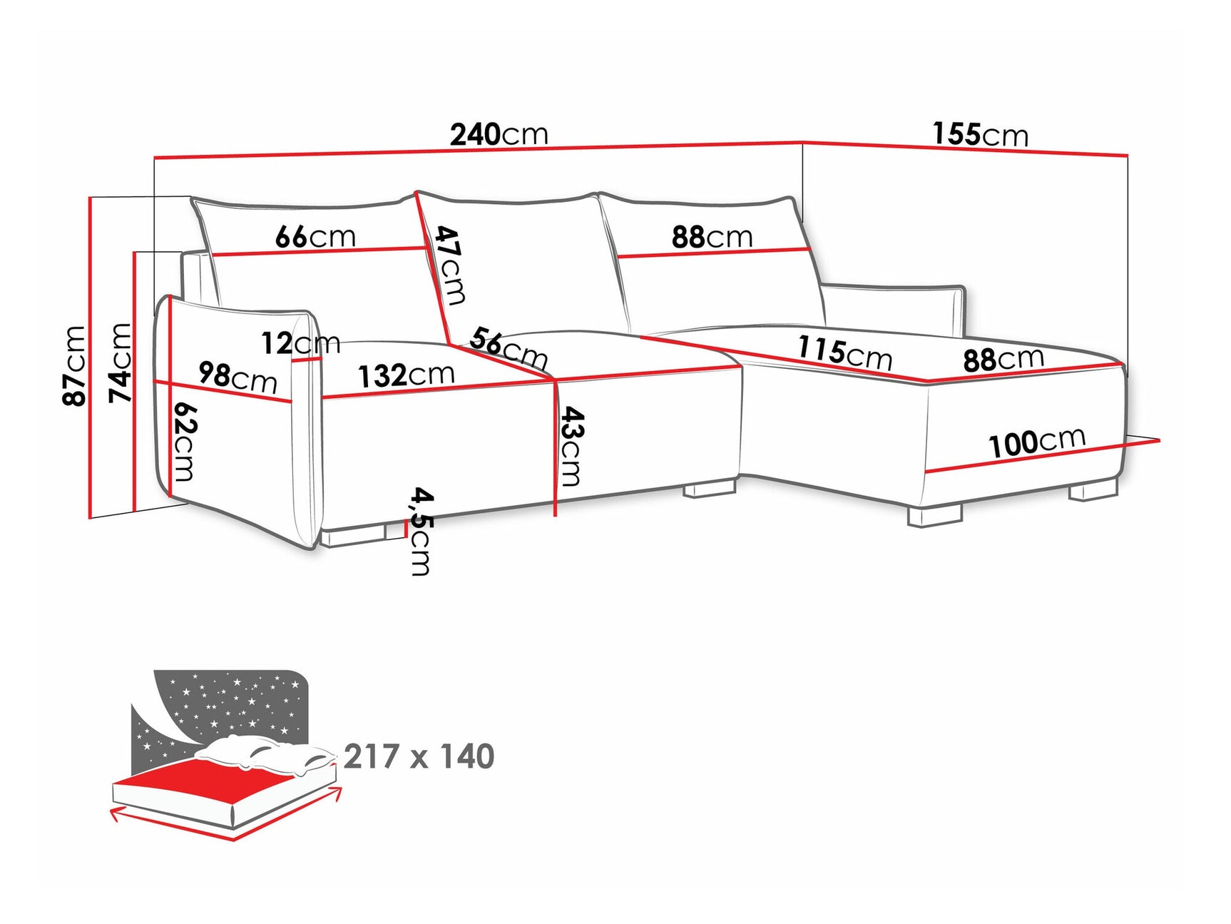 Corner sofa Columbus 226