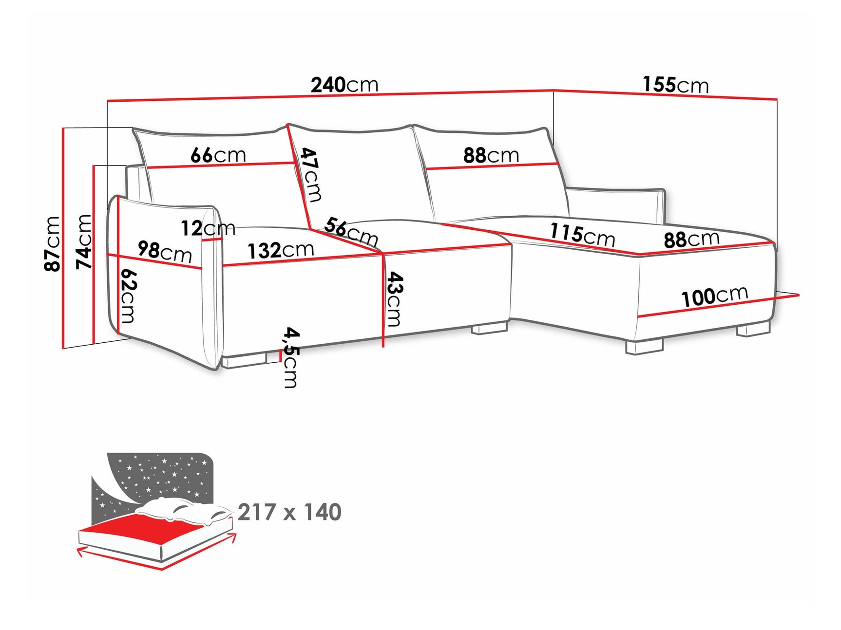 Corner sofa Columbus 226