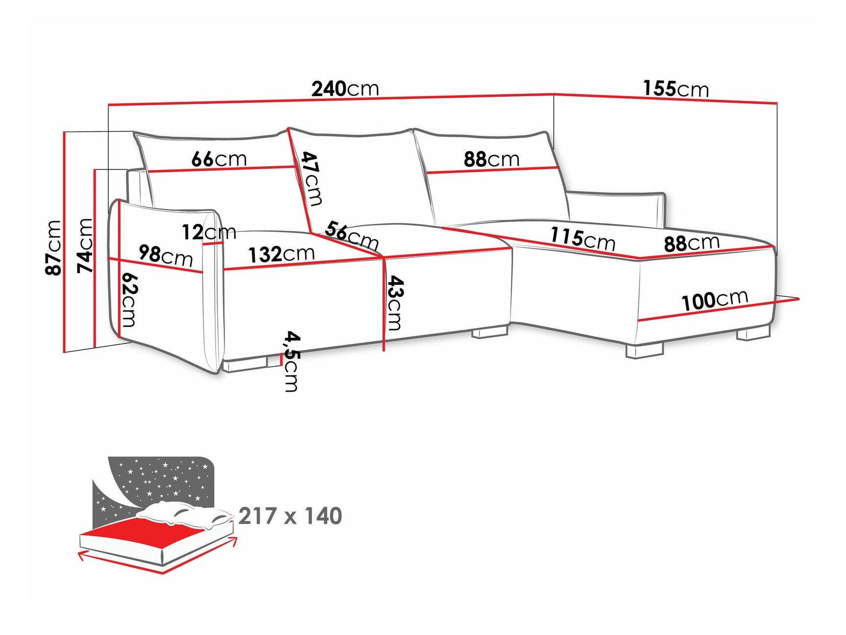 Corner sofa Columbus 226