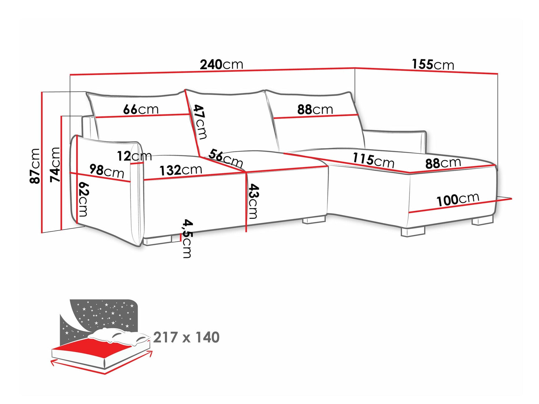 Corner sofa Columbus 226