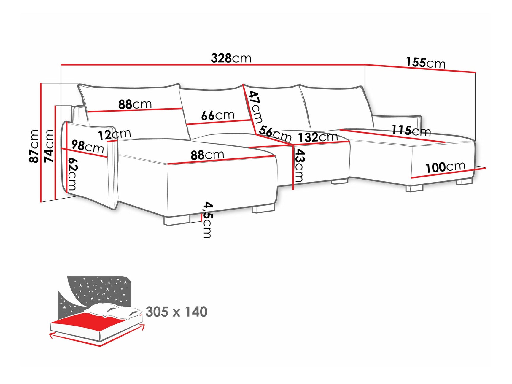 Corner sofa Columbus 218