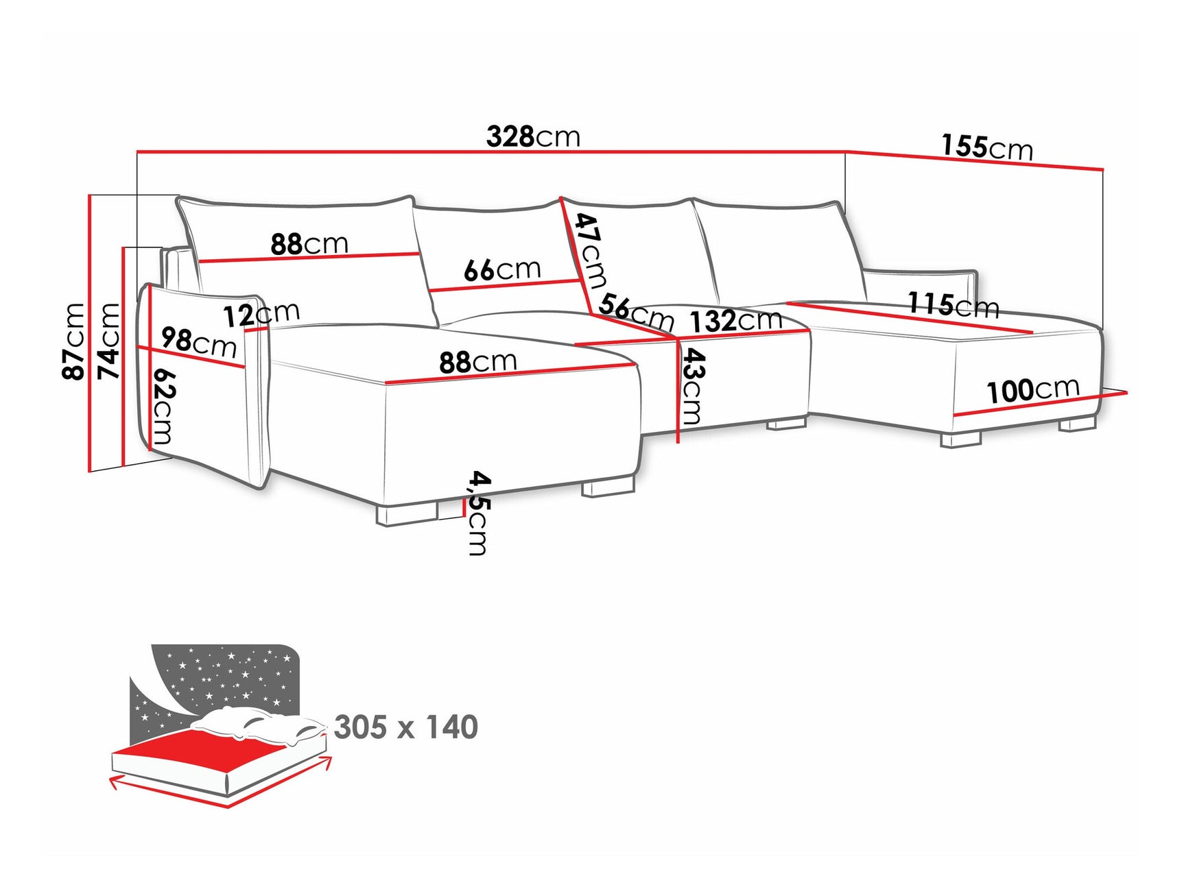 Corner sofa Columbus 218