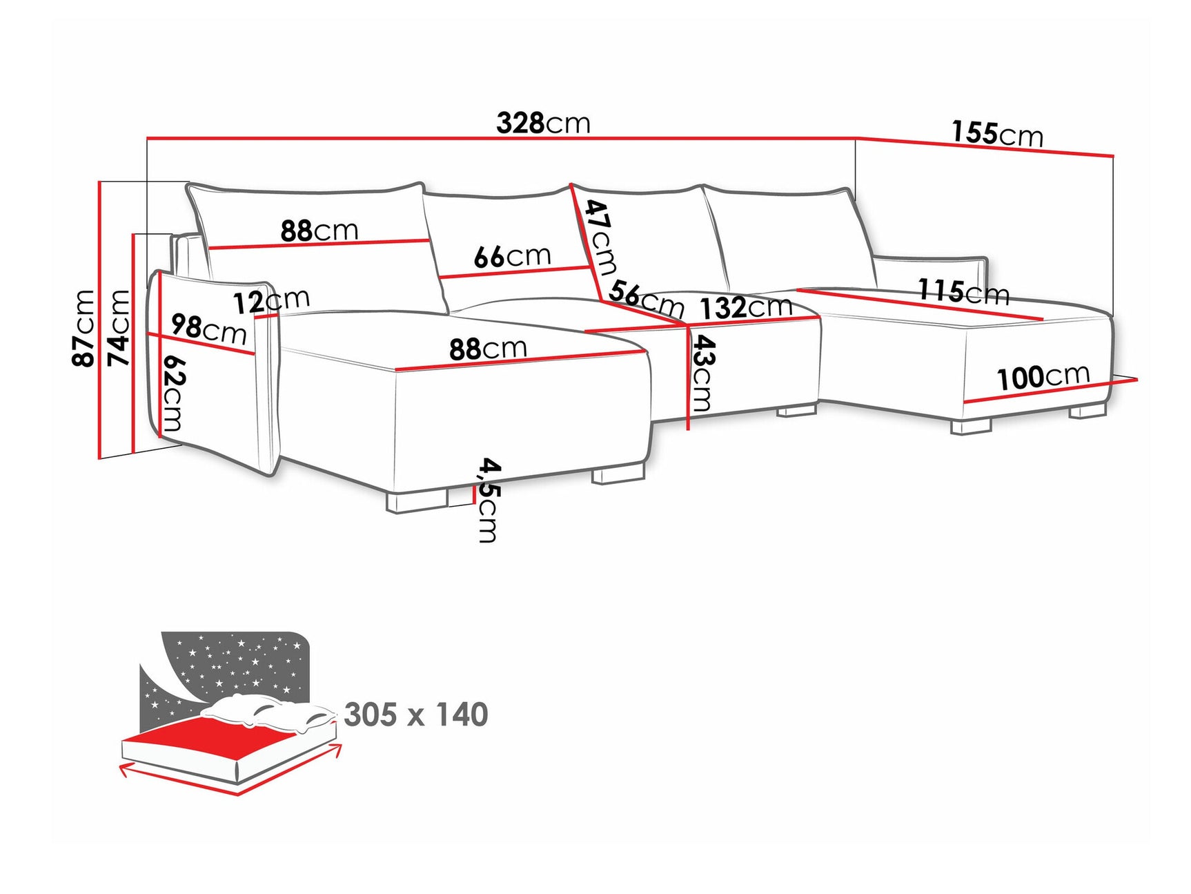Corner sofa Columbus 218