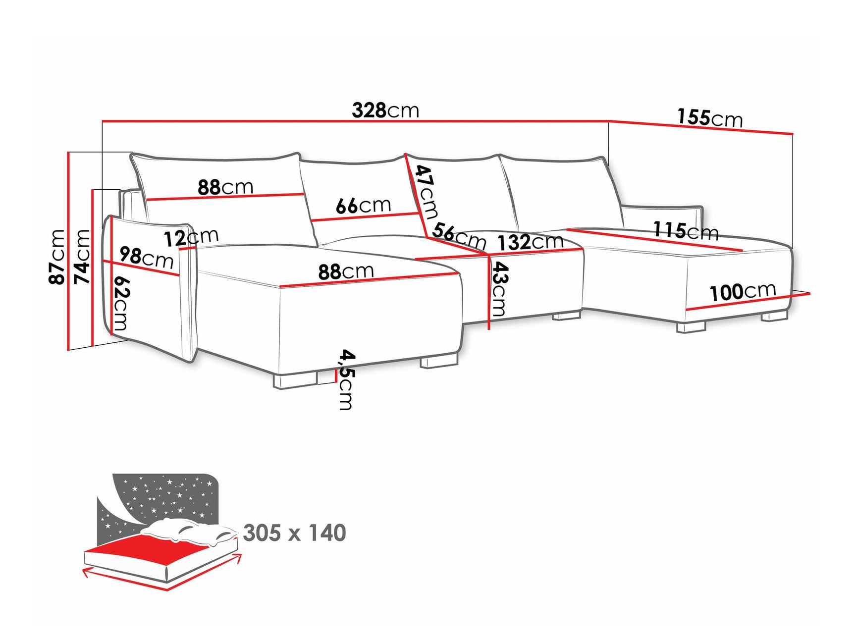 Corner sofa Columbus 218