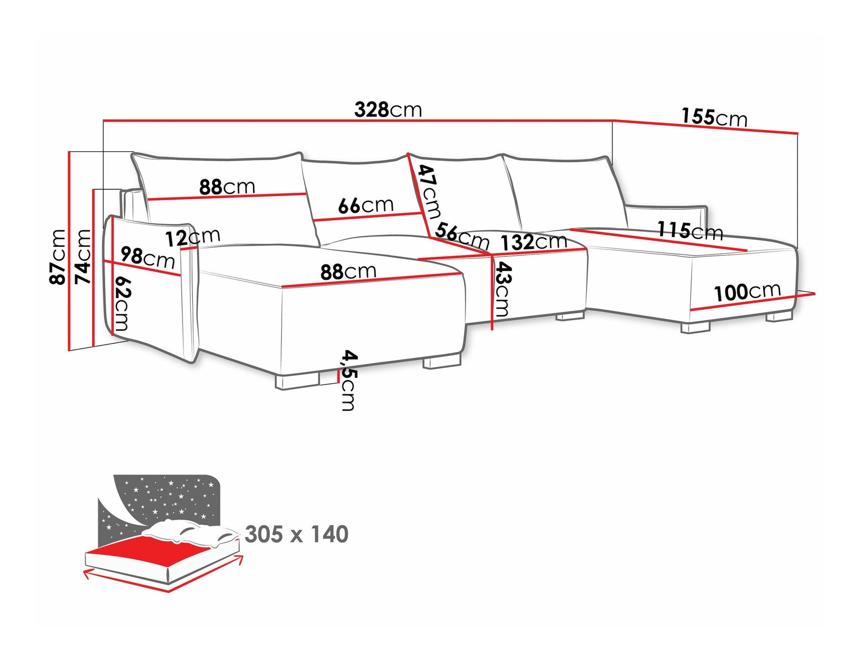 Corner sofa Columbus 218