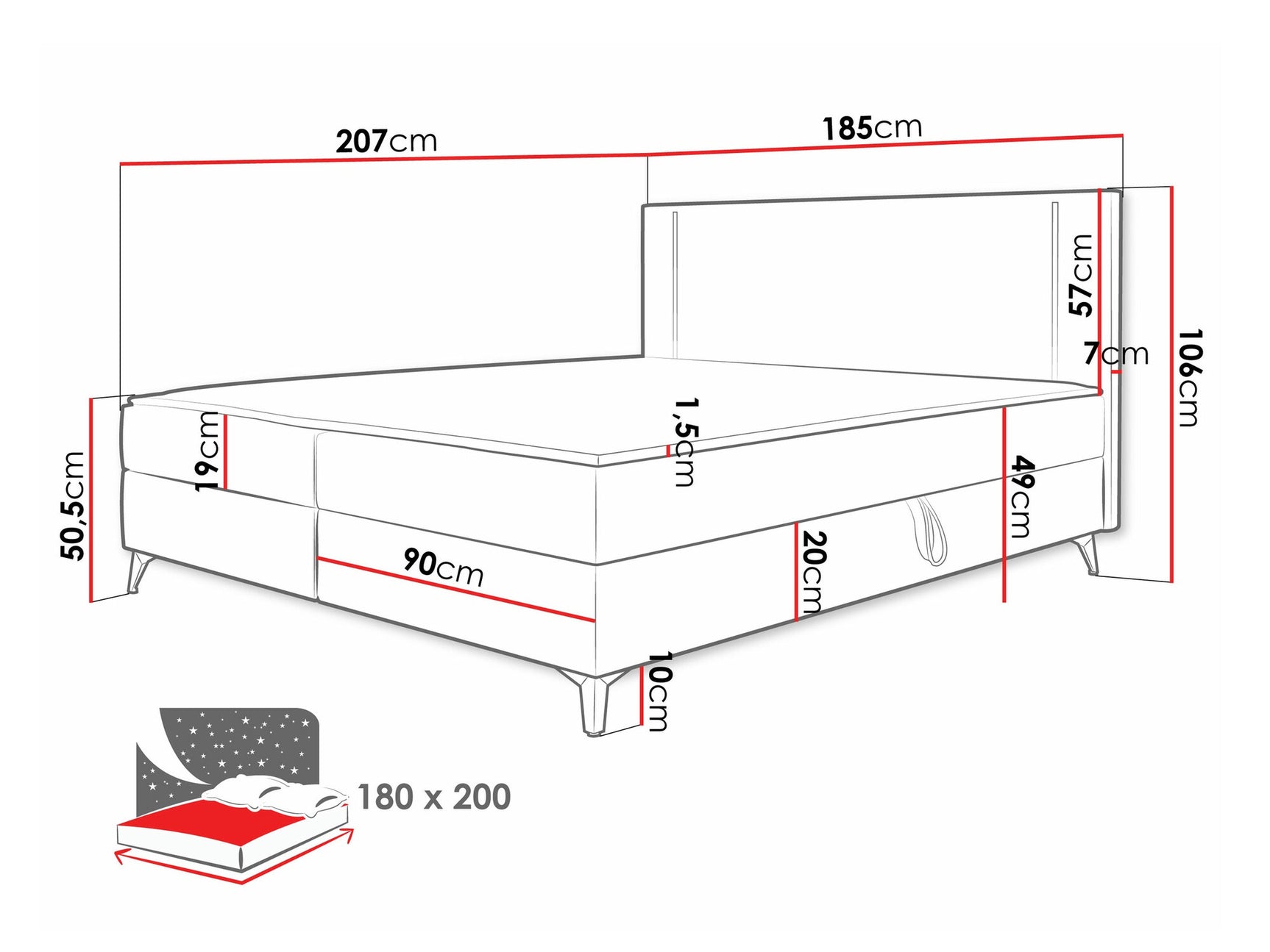 Continental bed Memphis 147