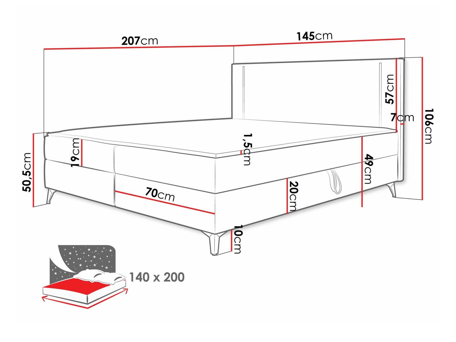 Continental bed Memphis 147