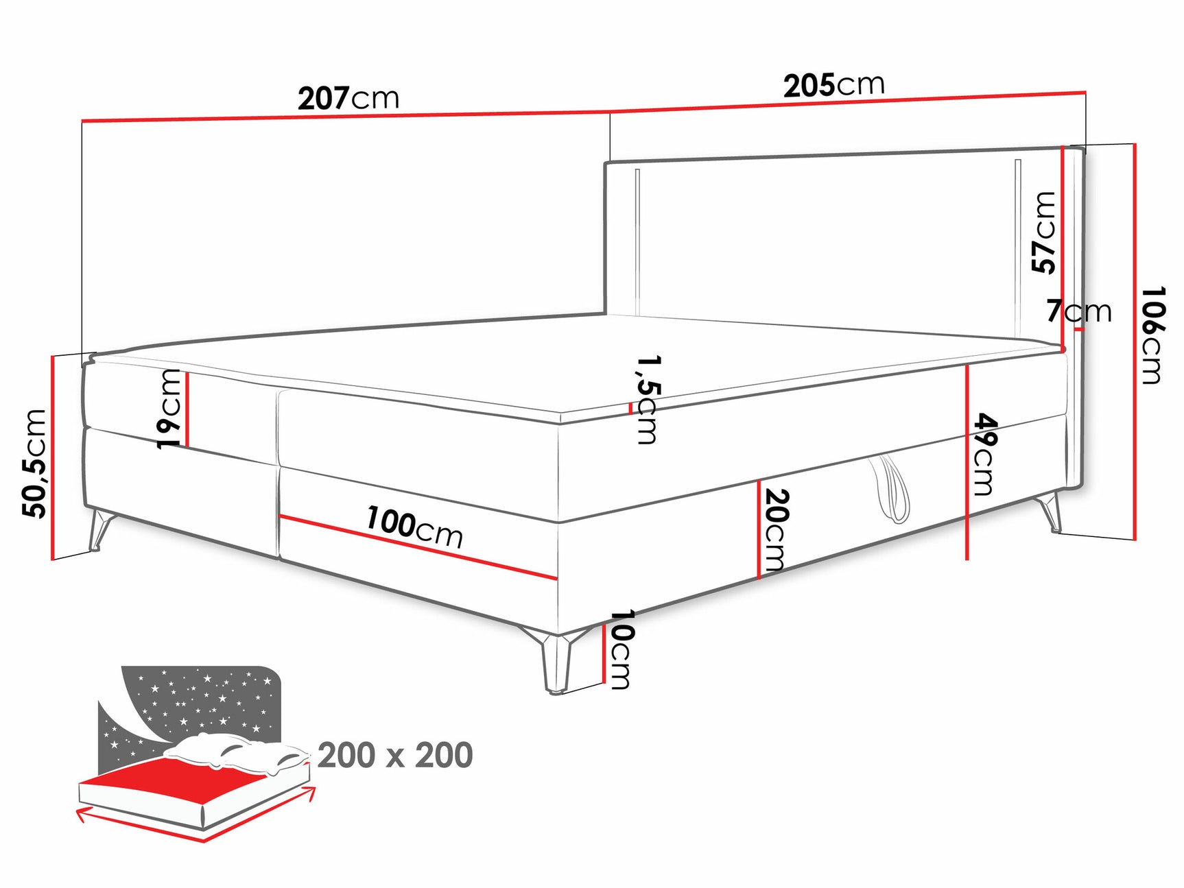 Continental bed Memphis 147